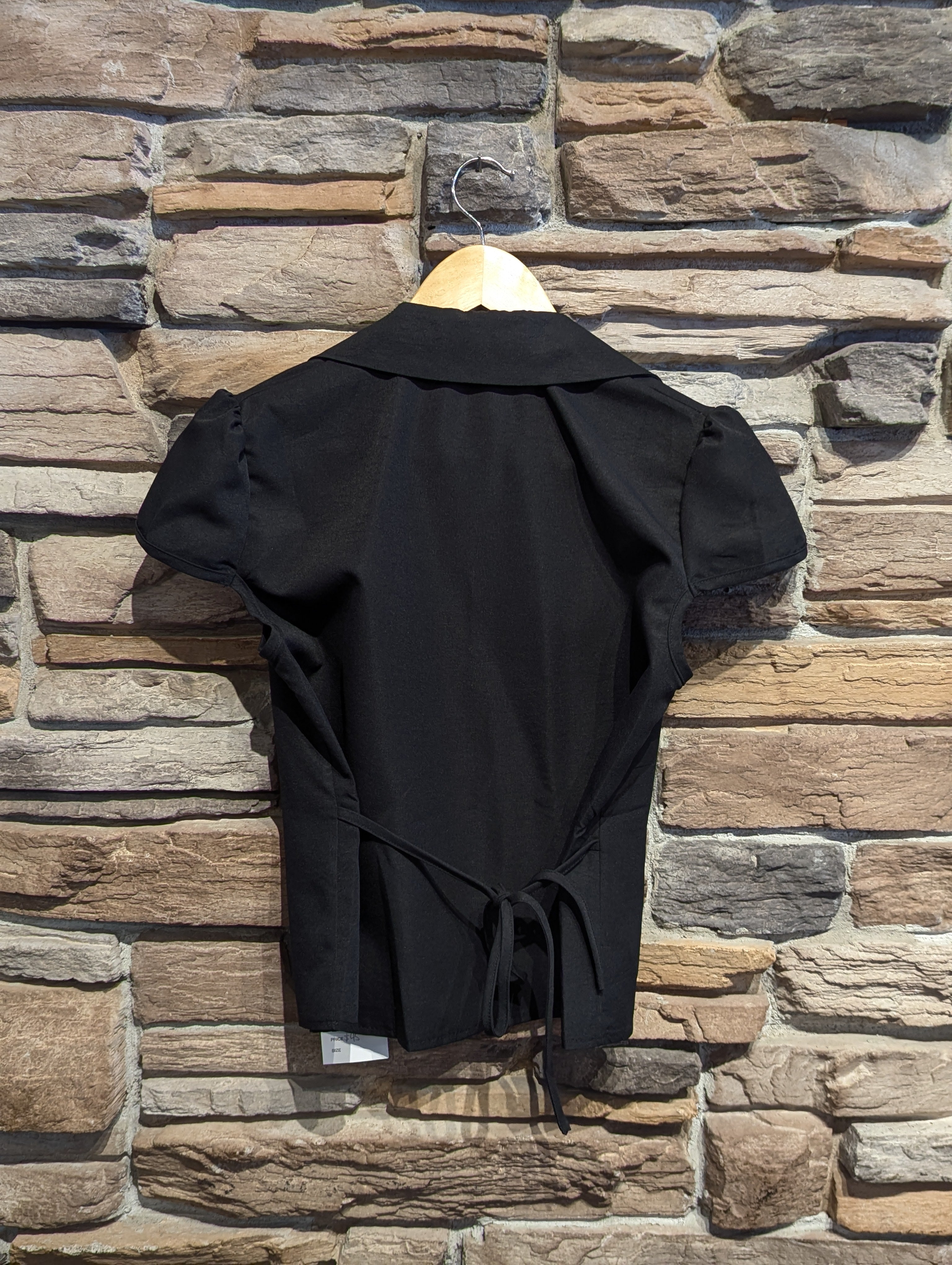 Market Stroll Ruched Tie-Back Blouse
