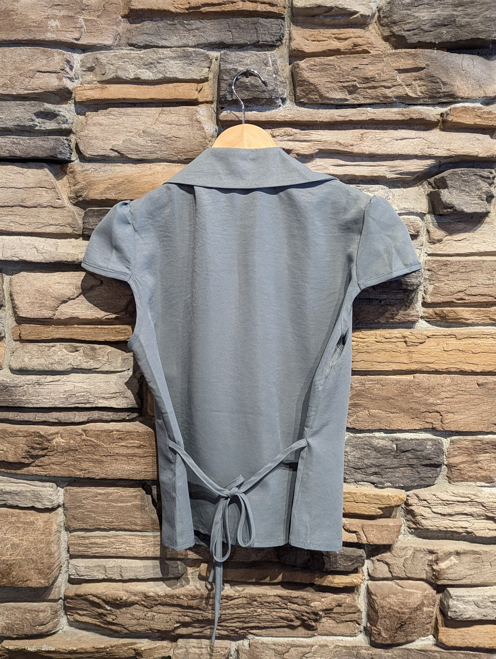 Market Stroll Ruched Tie-Back Blouse