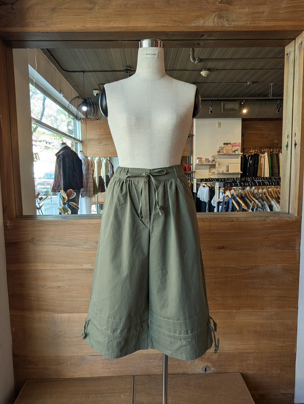 Olive Breeze Drawstring Utility Bloomer Short