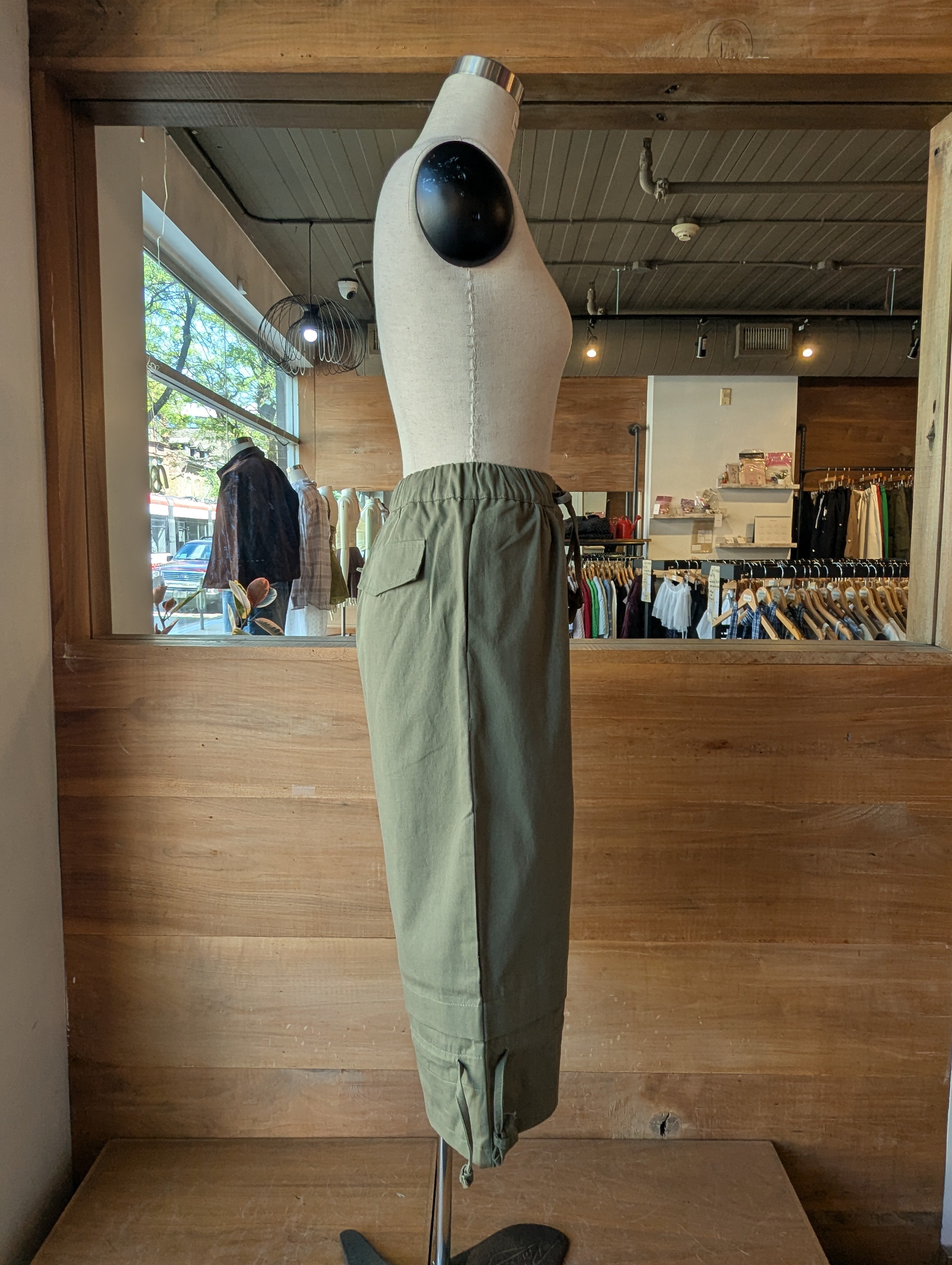 Olive Breeze Drawstring Utility Bloomer Short