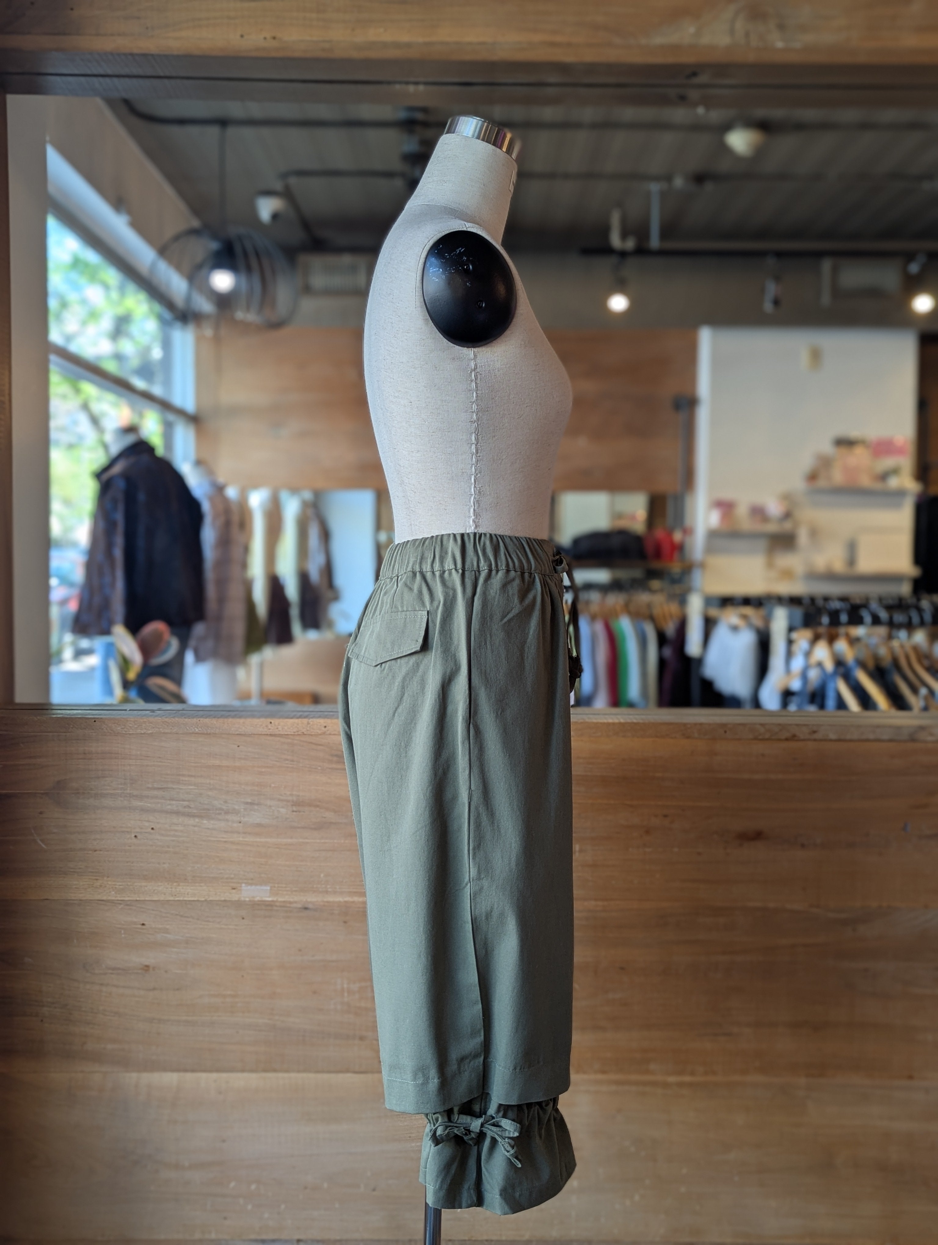 Olive Breeze Drawstring Utility Bloomer Short