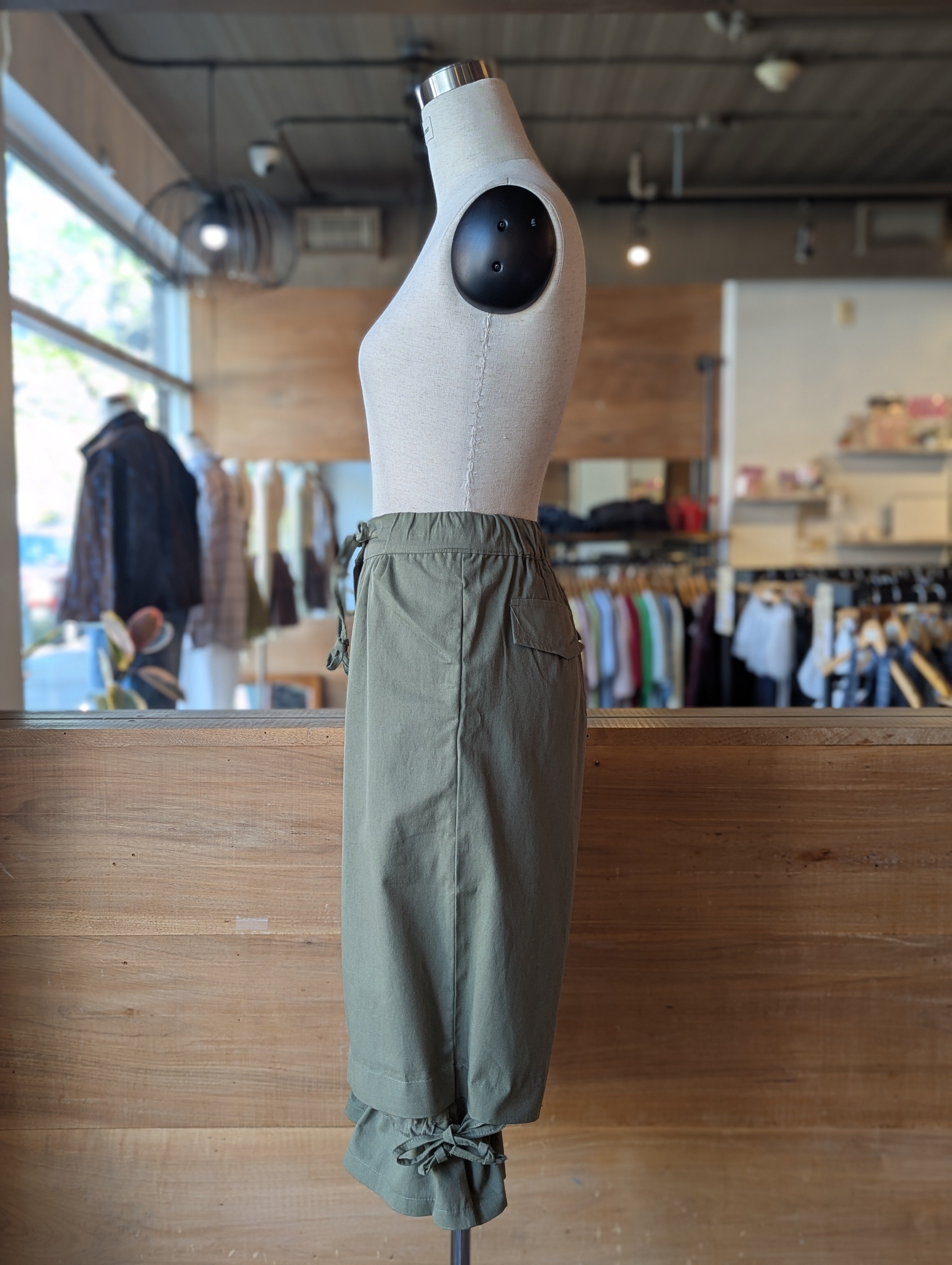 Olive Breeze Drawstring Utility Bloomer Short