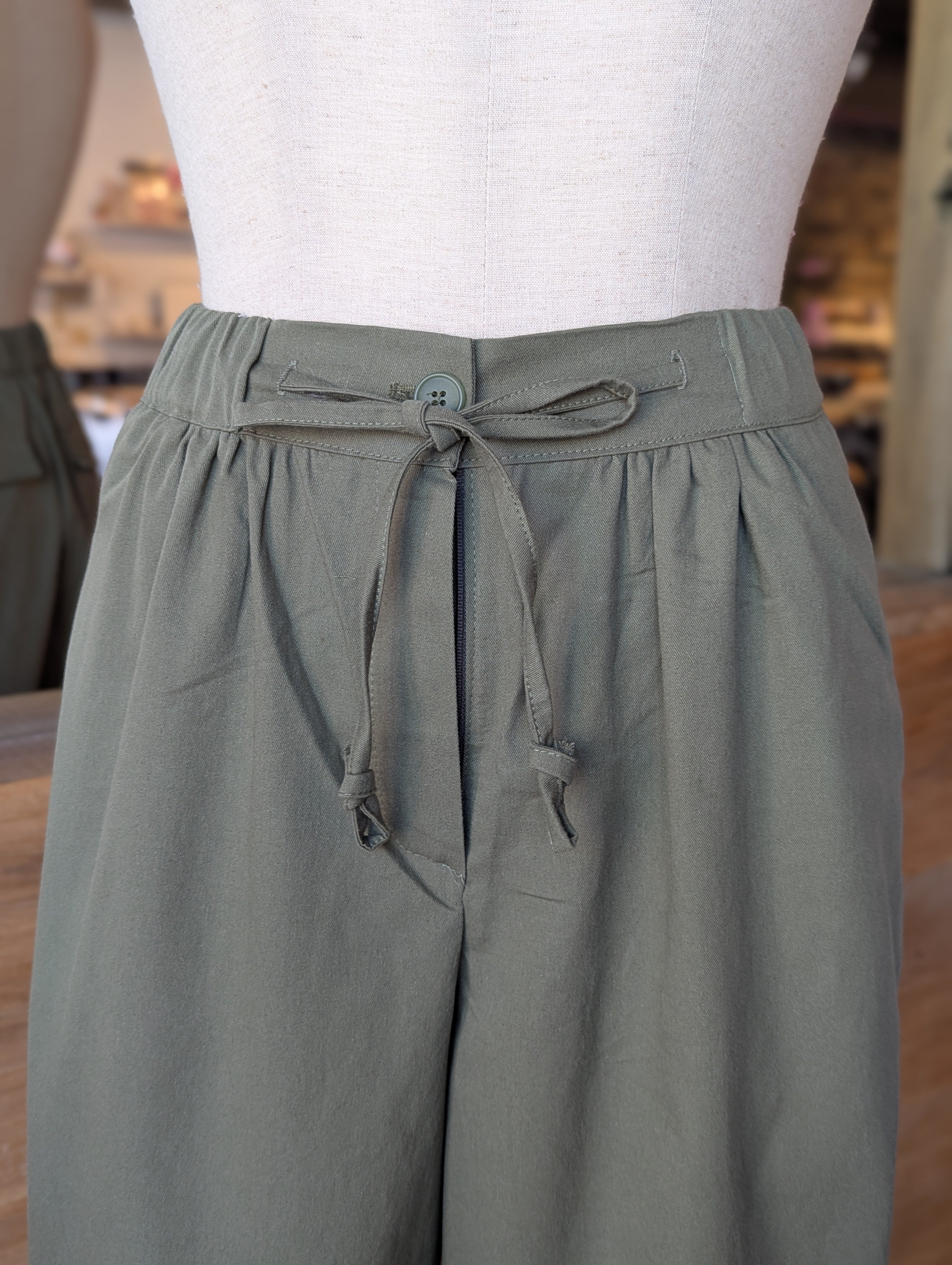 Olive Breeze Drawstring Utility Bloomer Short