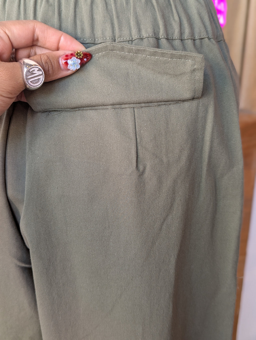 Olive Breeze Drawstring Utility Bloomer Short