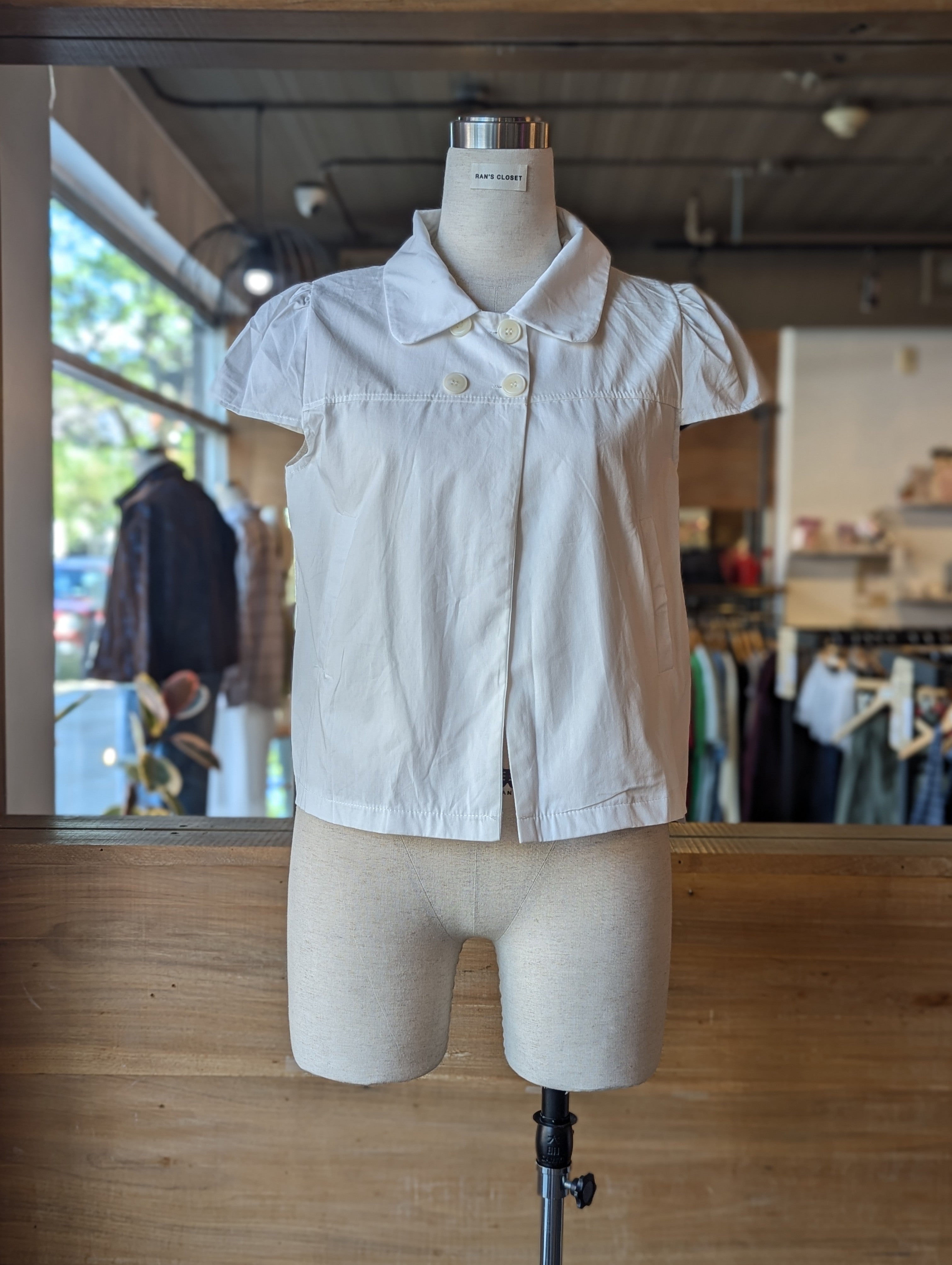 Morning Latte Double Breasted Cap Sleeve Swing Jacket