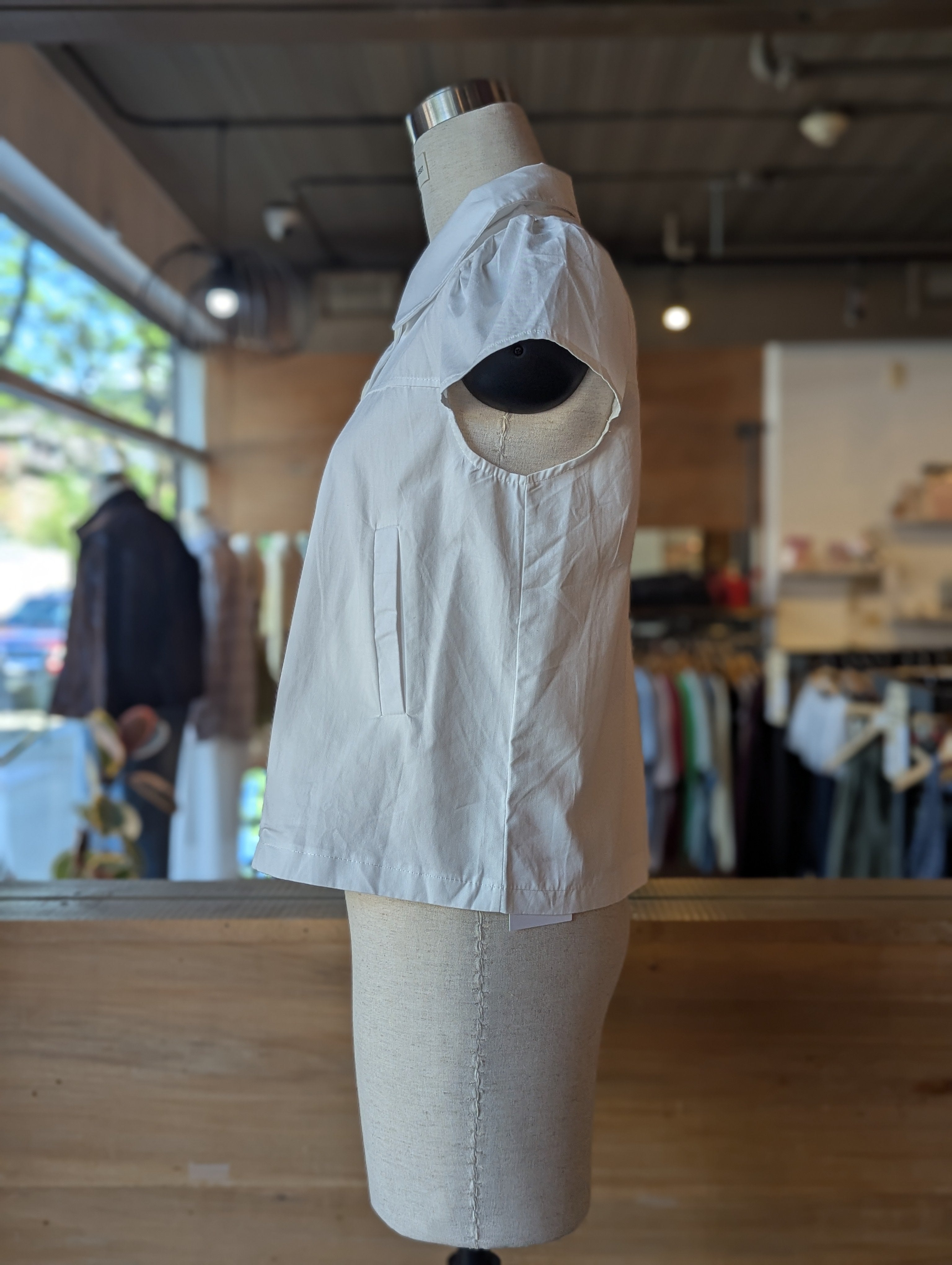 Morning Latte Double Breasted Cap Sleeve Swing Jacket