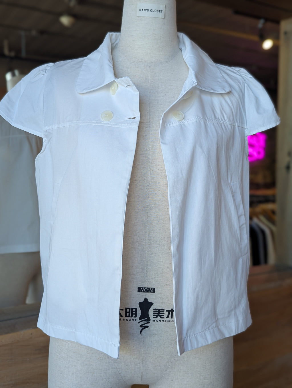 Morning Latte Double Breasted Cap Sleeve Swing Jacket