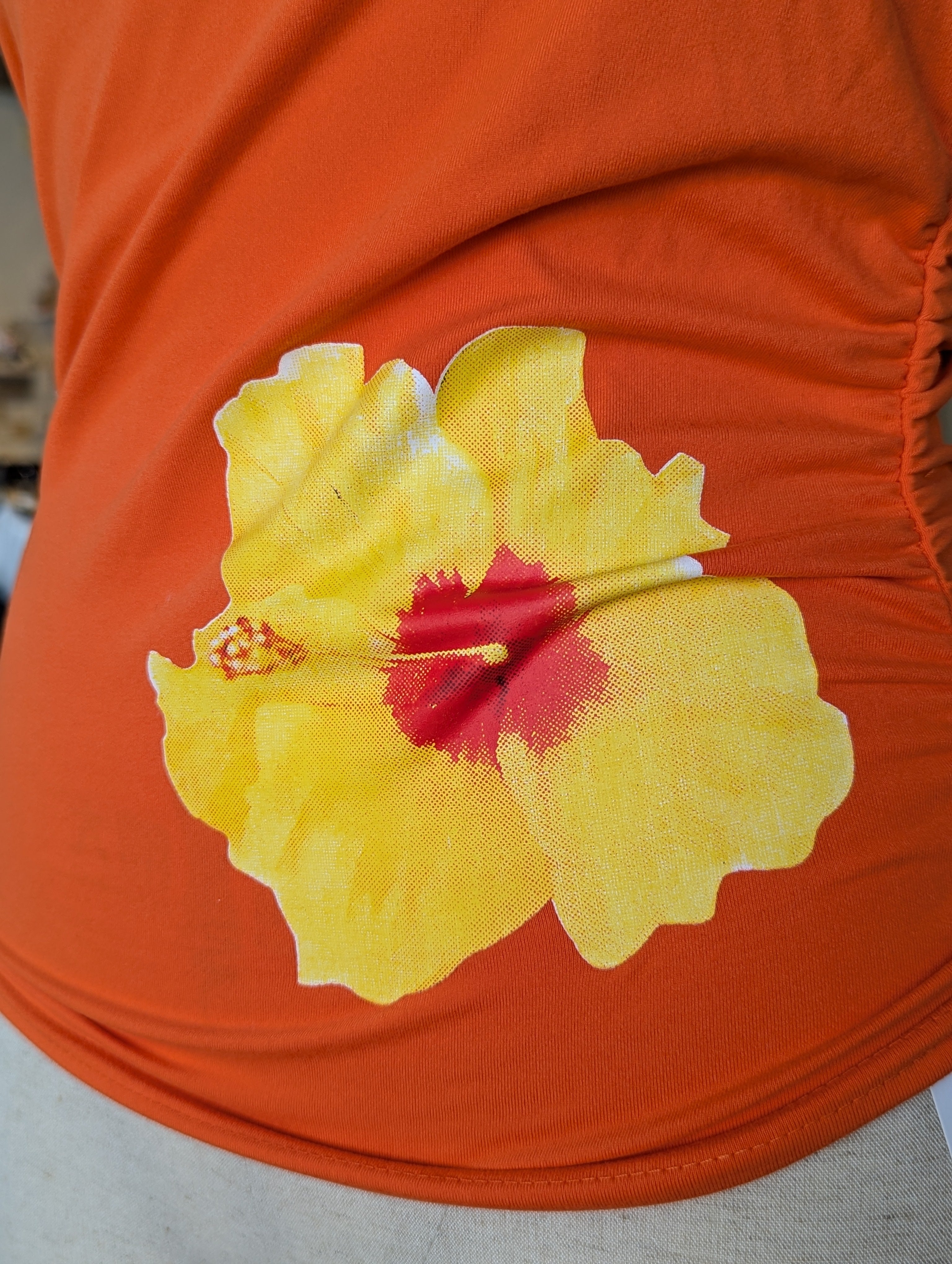 Island Sunsets Hibiscus Print Halter Top