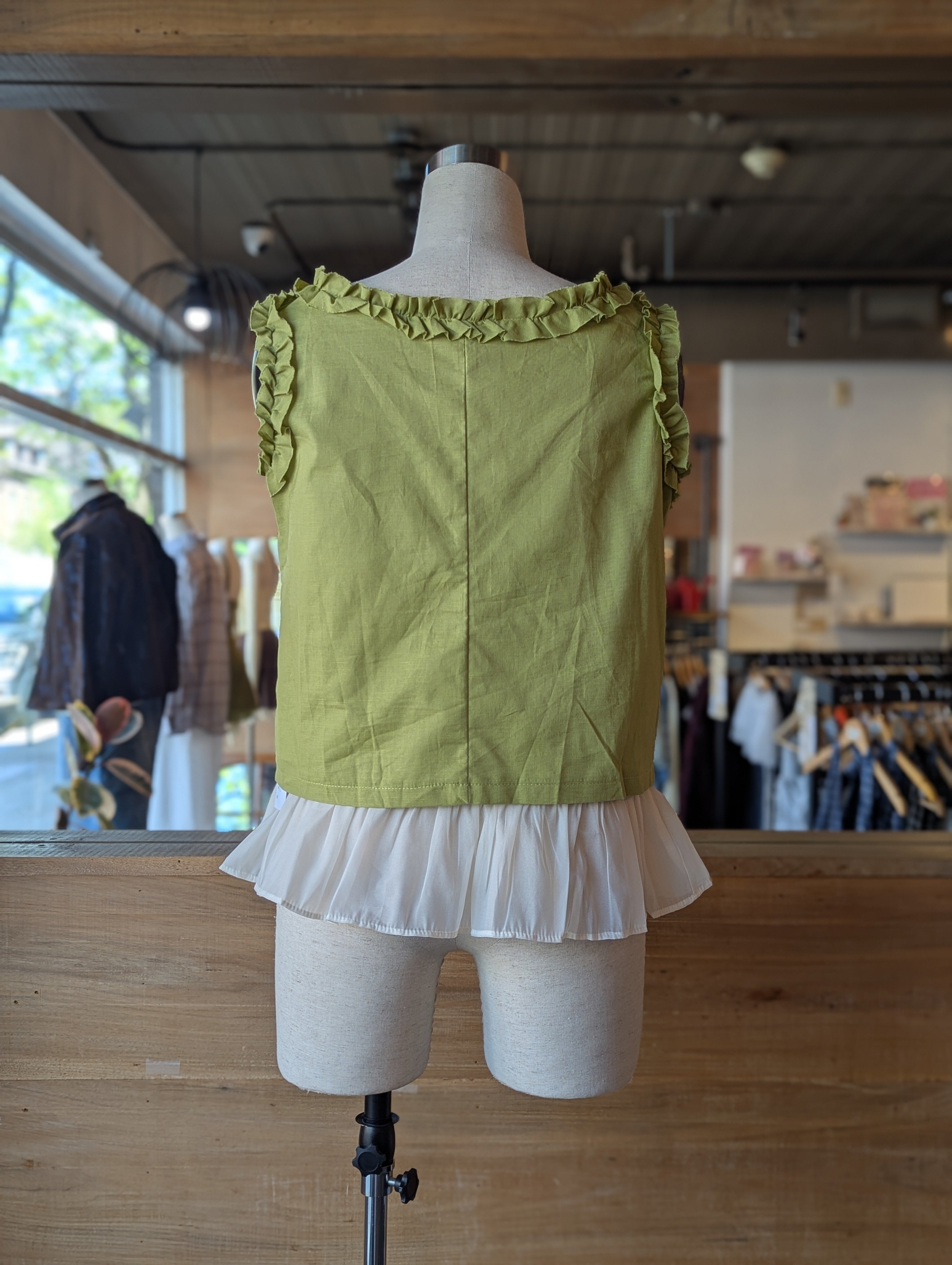 Garden Party Ruffle Blouse and Camisole Set