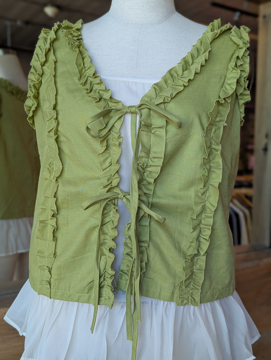 Garden Party Ruffle Blouse and Camisole Set