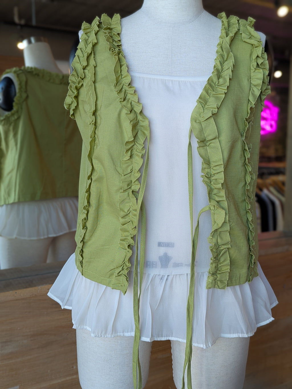 Garden Party Ruffle Blouse and Camisole Set
