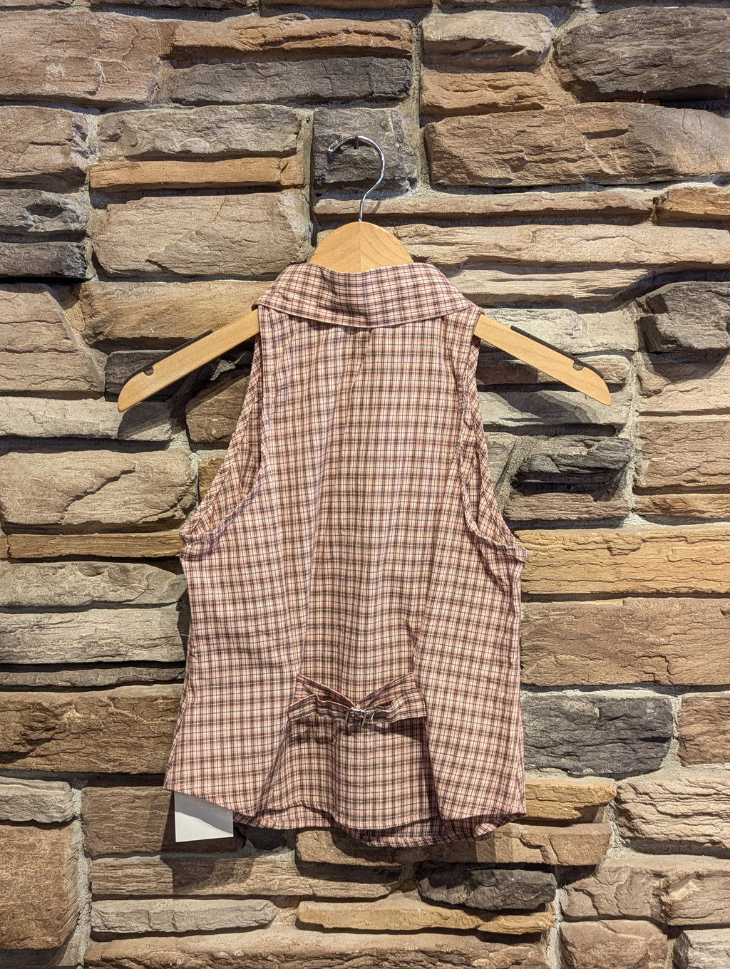 Riverside Check Halter Button-Up Top