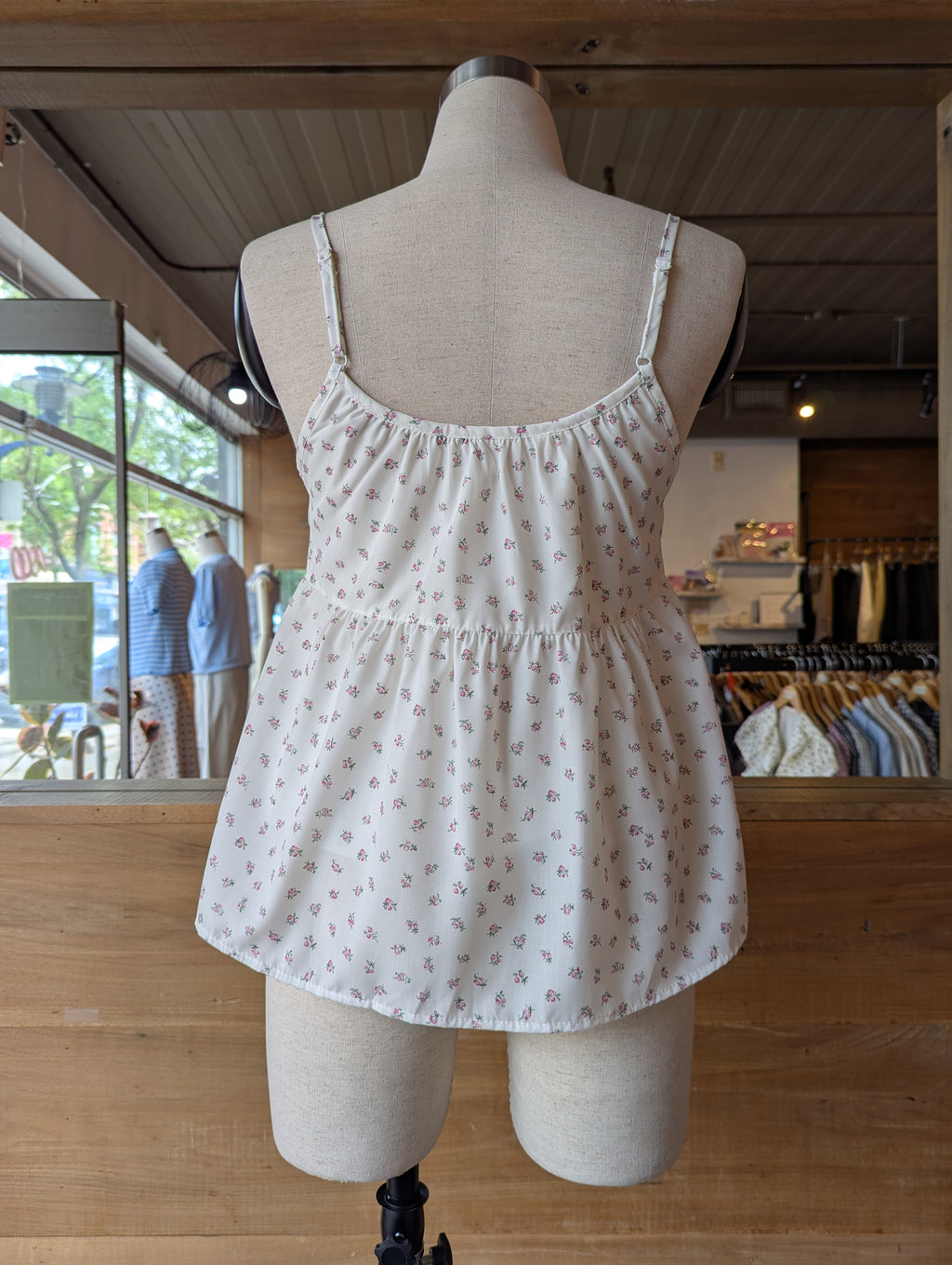 Secret Garden Button Front Babydoll Tank Top