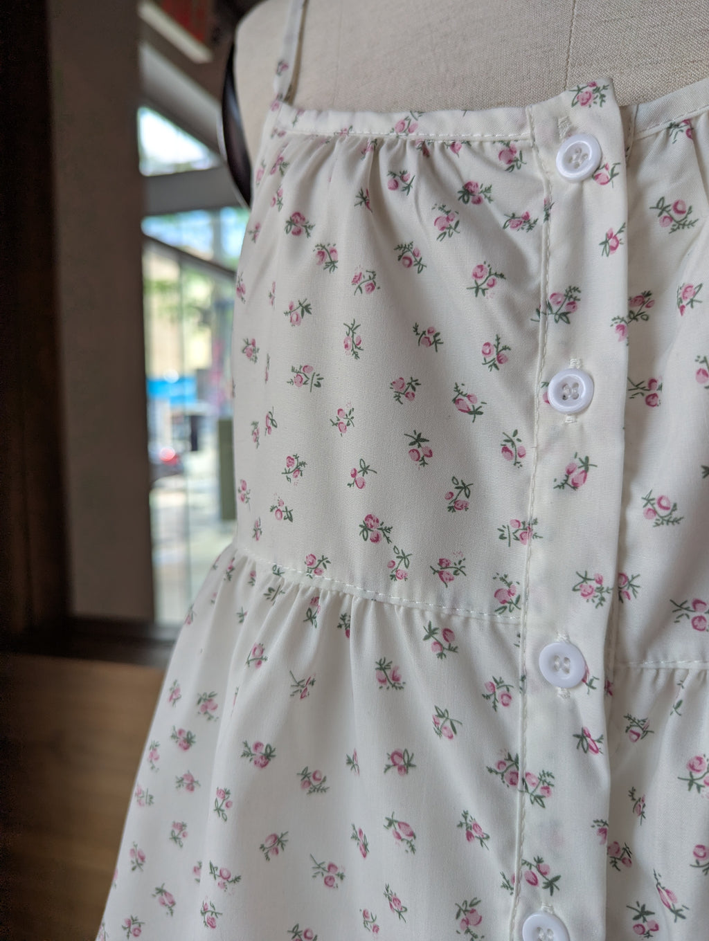 Secret Garden Button Front Babydoll Tank Top