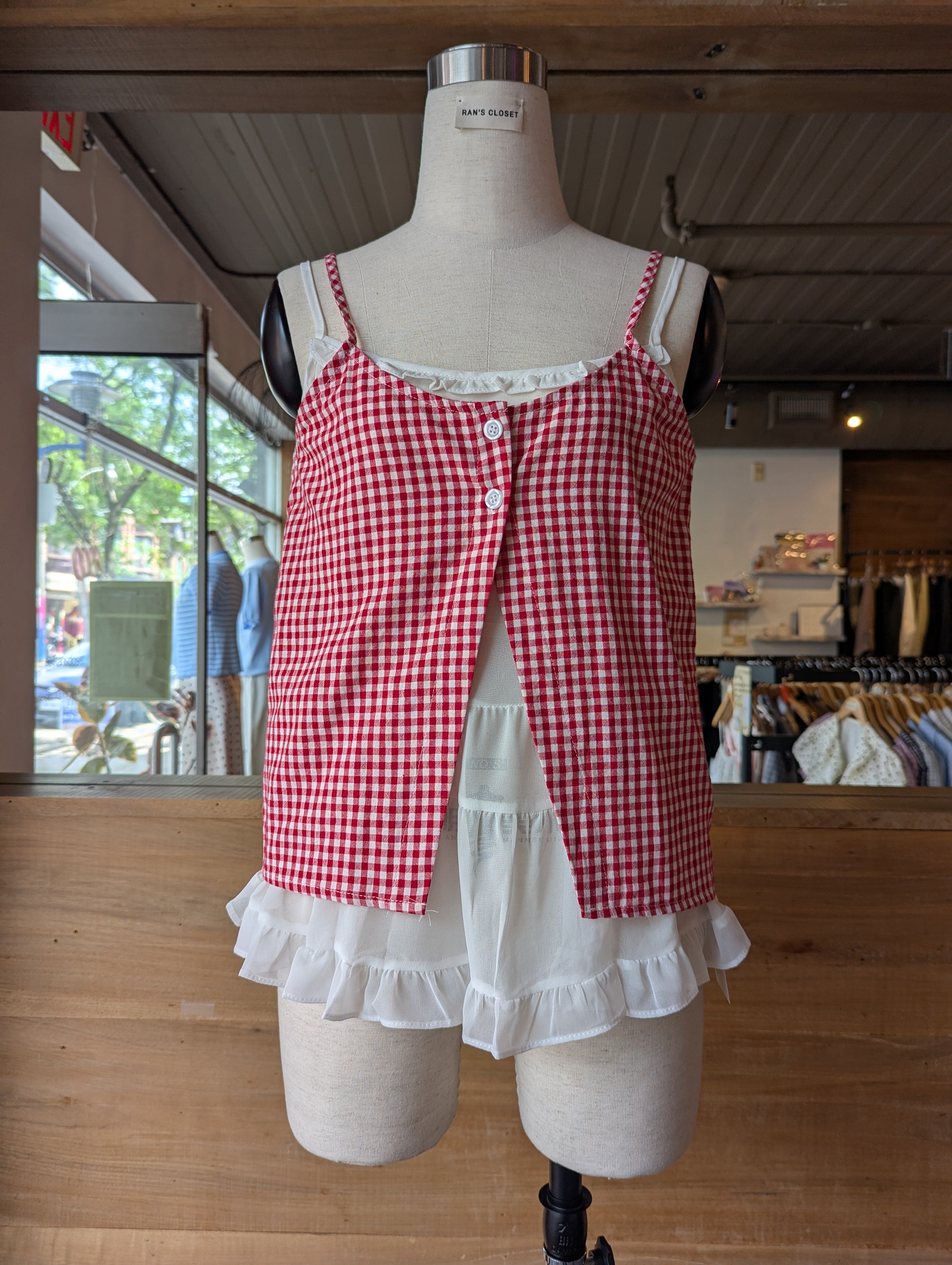Picnic Daydream Layered Gingham Tank Top