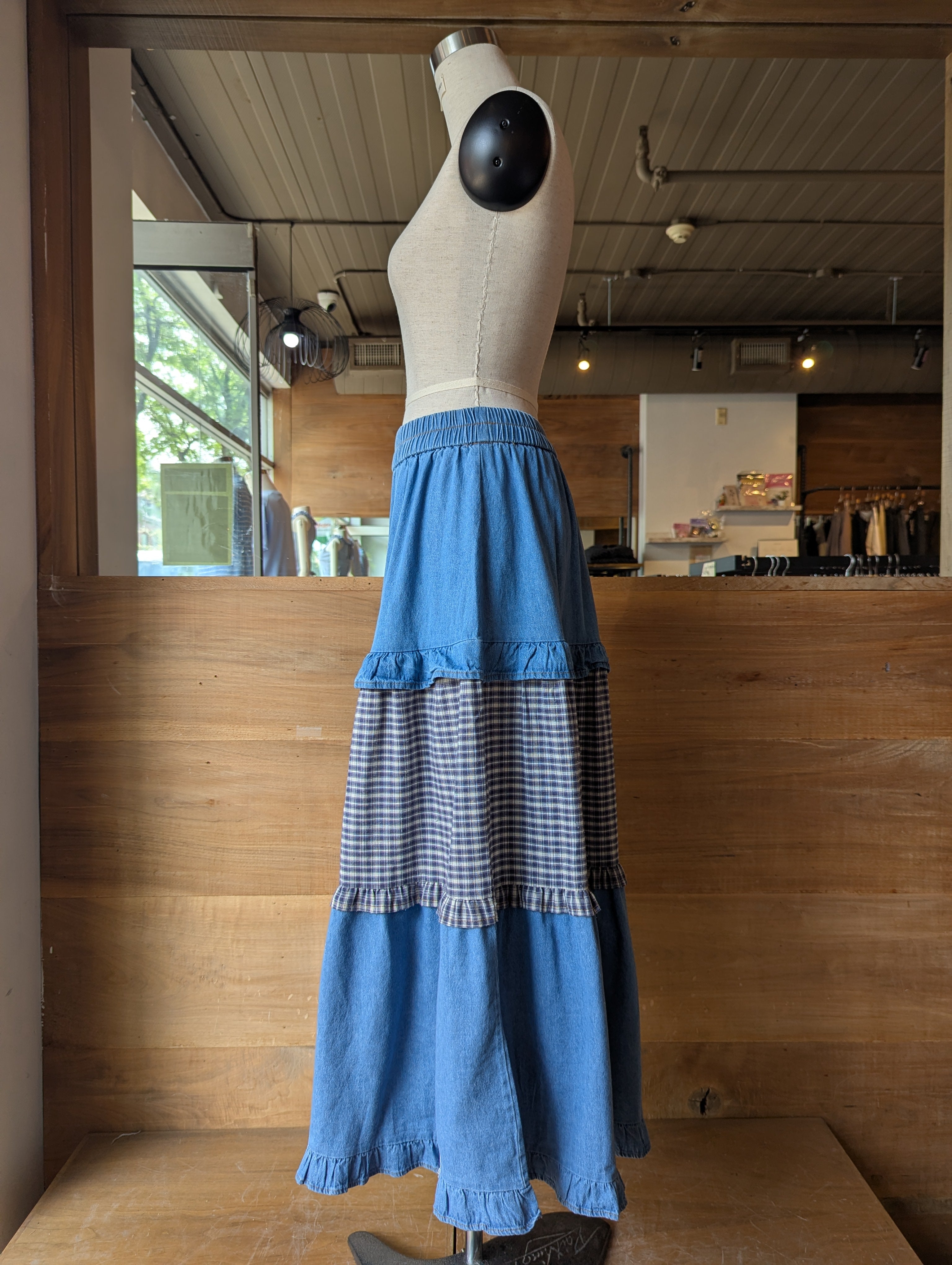 Tartan Trail Denim Skirt