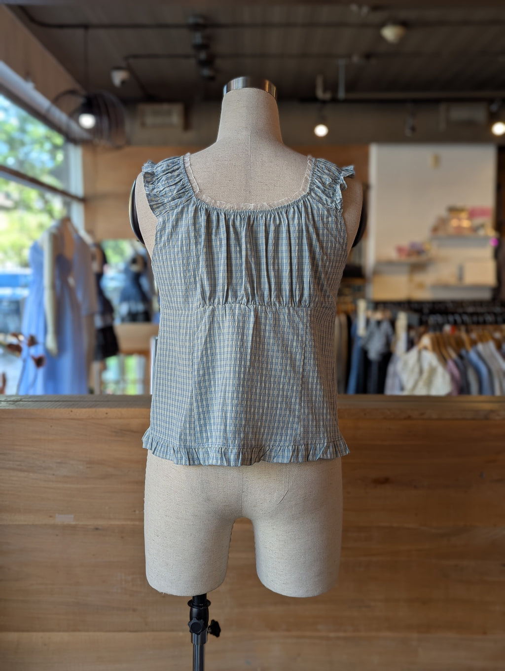 Winslow Ruffle Plaid Top