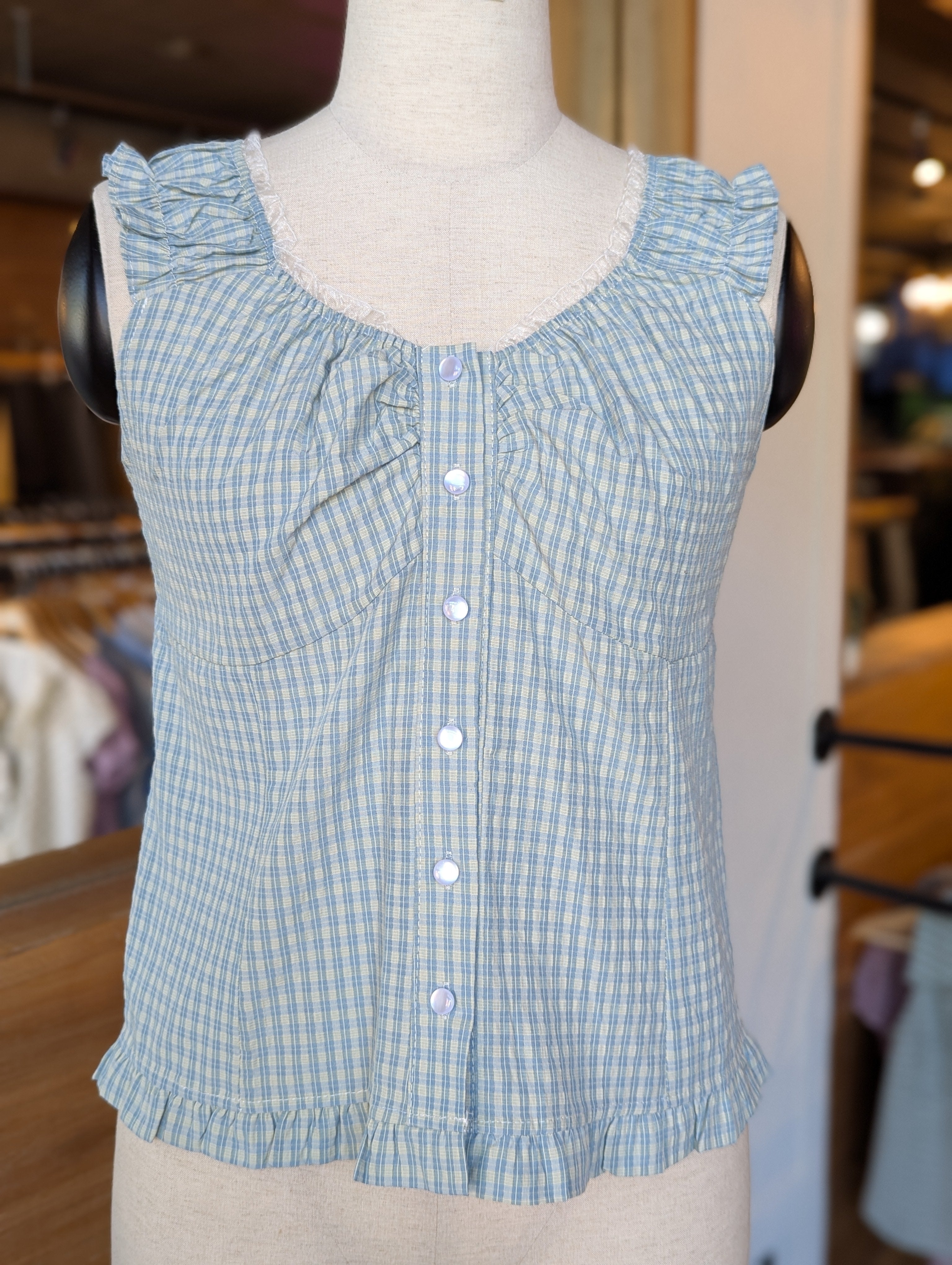 Winslow Ruffle Plaid Top