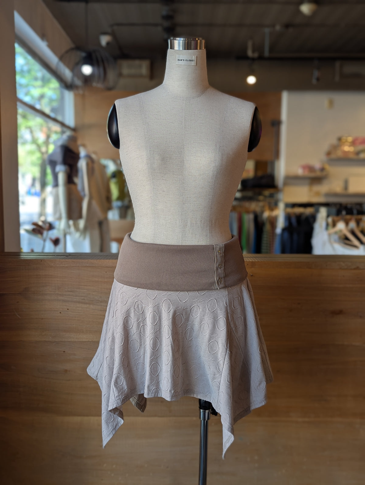 Moonstone Fold-Over Side Snap Mini Skirt