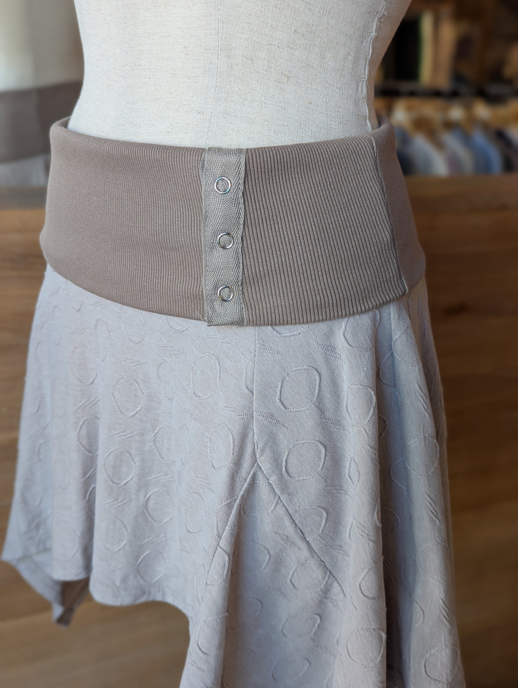 Moonstone Fold-Over Side Snap Mini Skirt