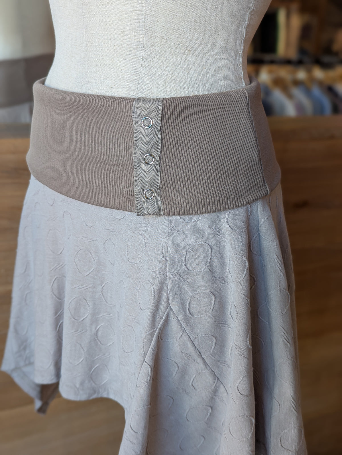 Moonstone Fold-Over Side Snap Mini Skirt
