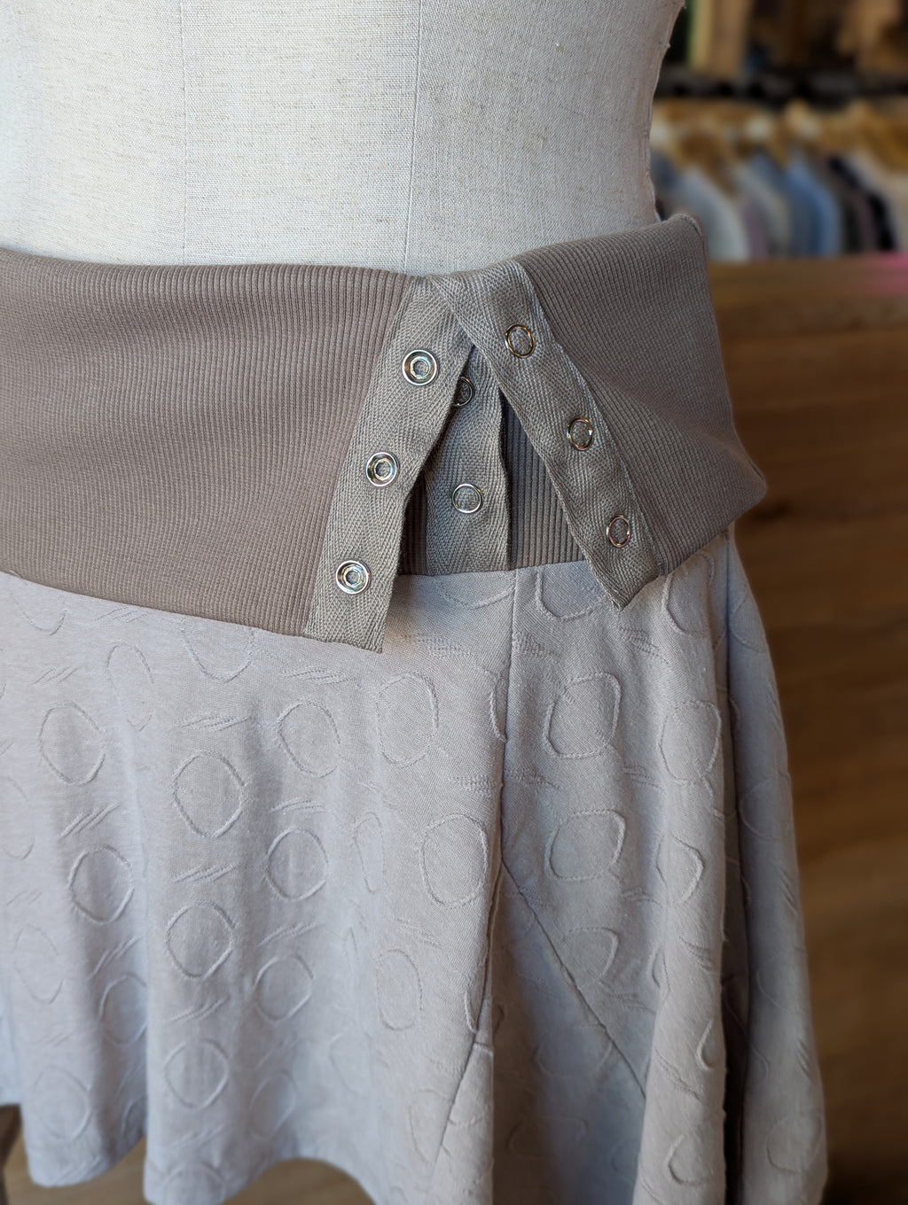 Moonstone Fold-Over Side Snap Mini Skirt