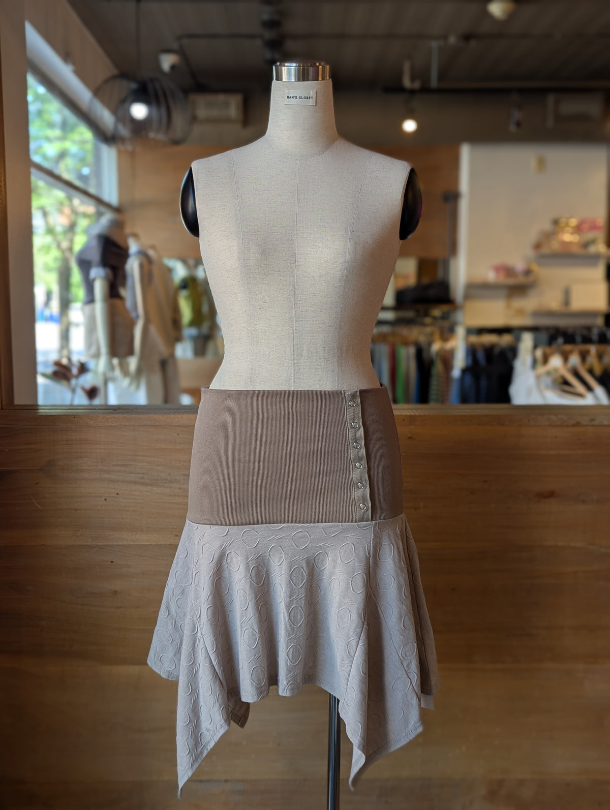 Moonstone Fold-Over Side Snap Mini Skirt