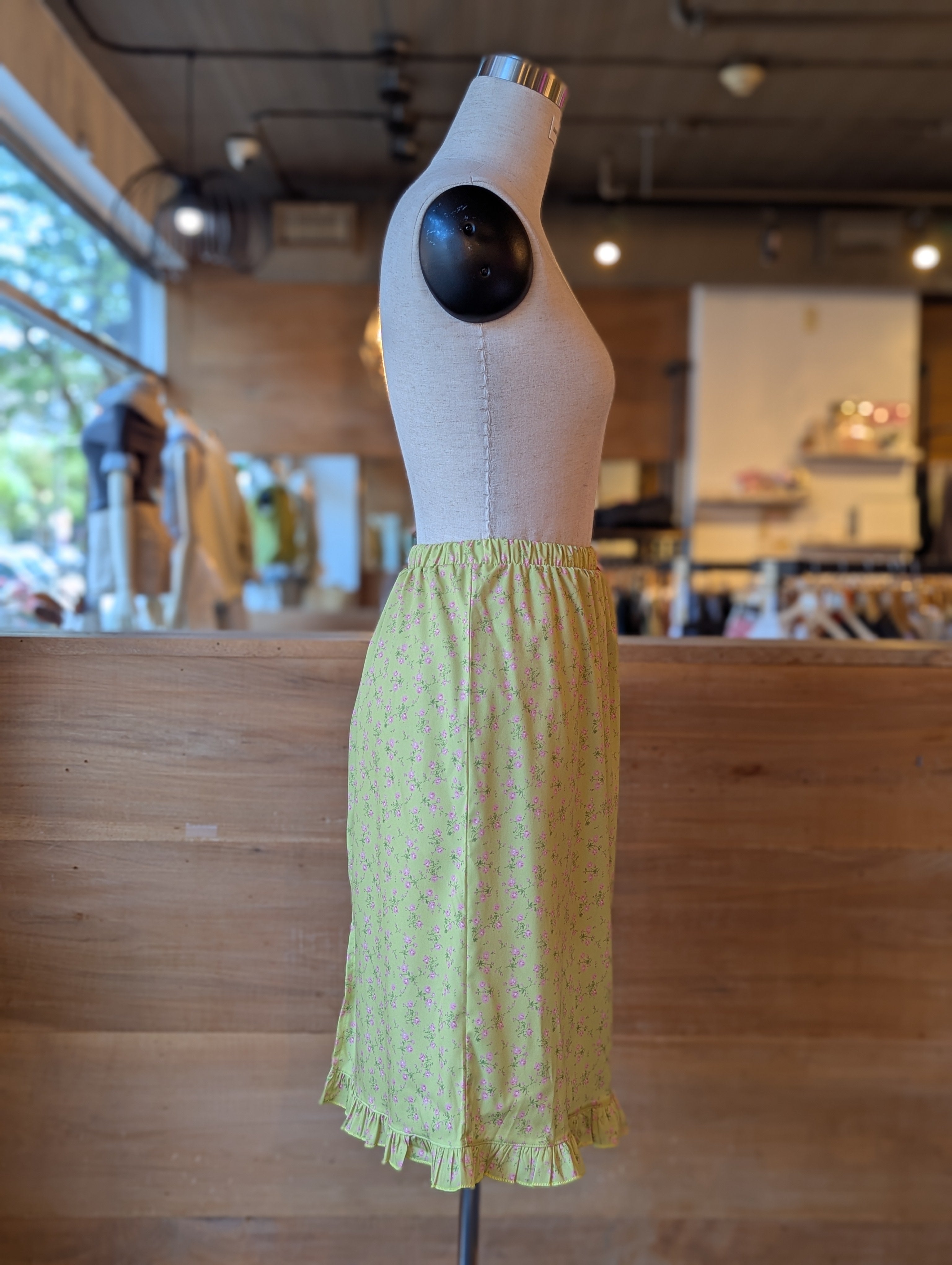 Honeysuckle Floral Slit Midi Skirt