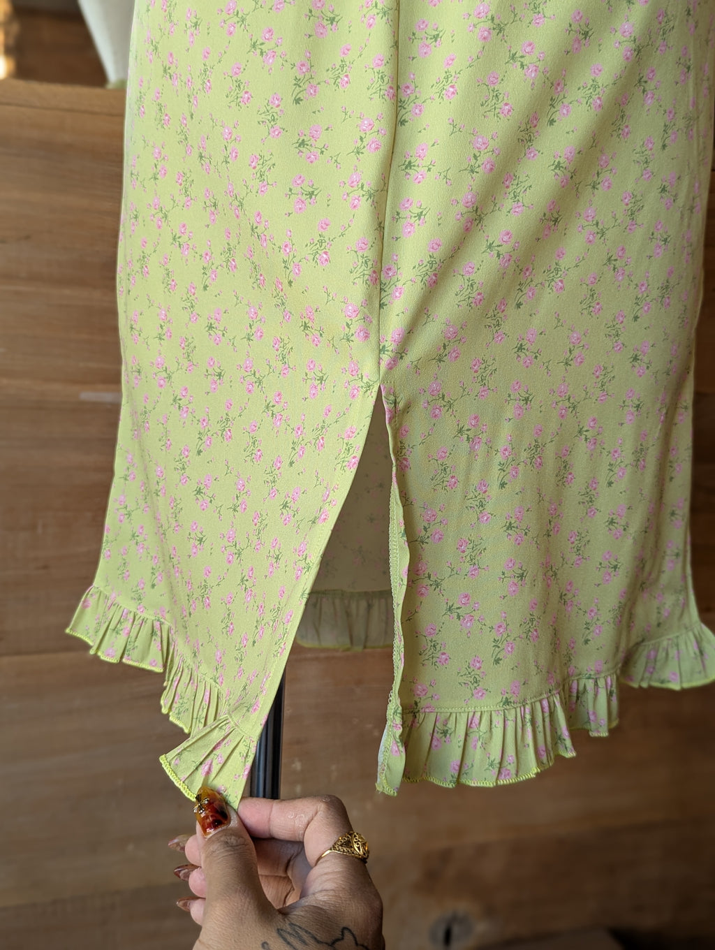 Honeysuckle Floral Slit Midi Skirt