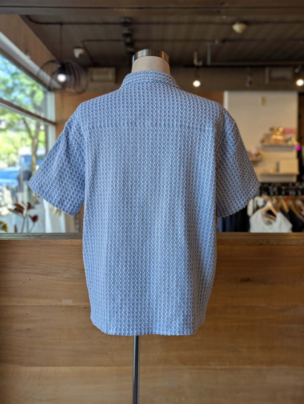 Denim Edge Button-Up Top
