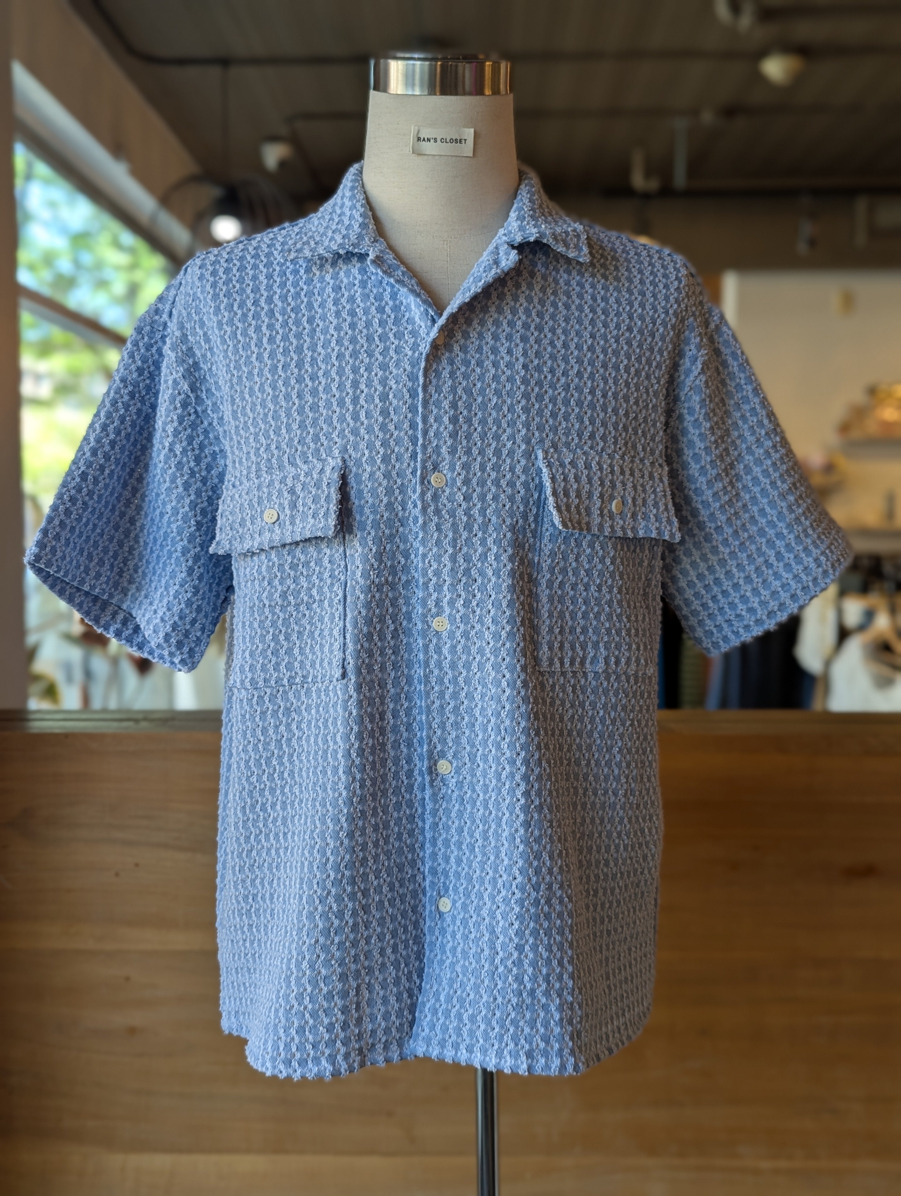 Denim Edge Button-Up Top