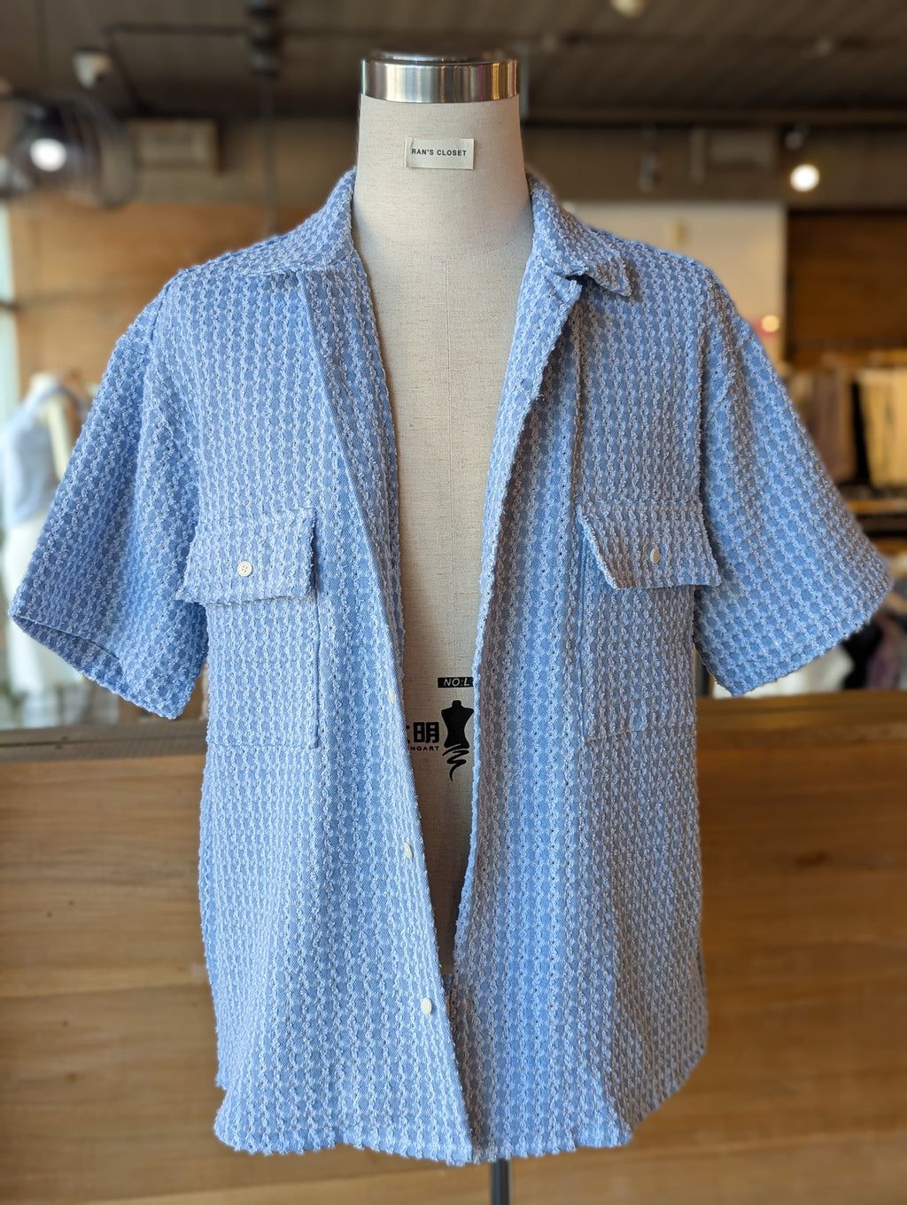 Denim Edge Button-Up Top