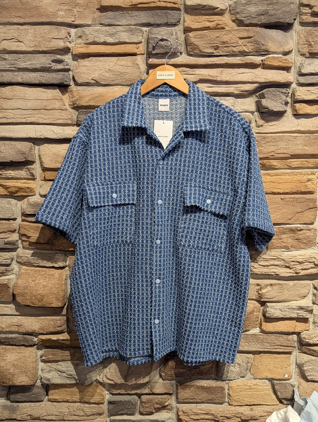 Denim Edge Button-Up Top