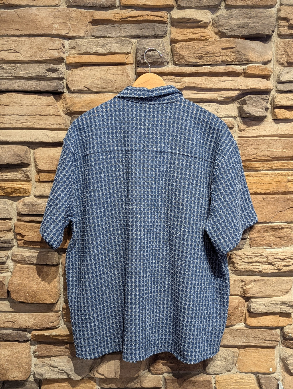 Denim Edge Button-Up Top