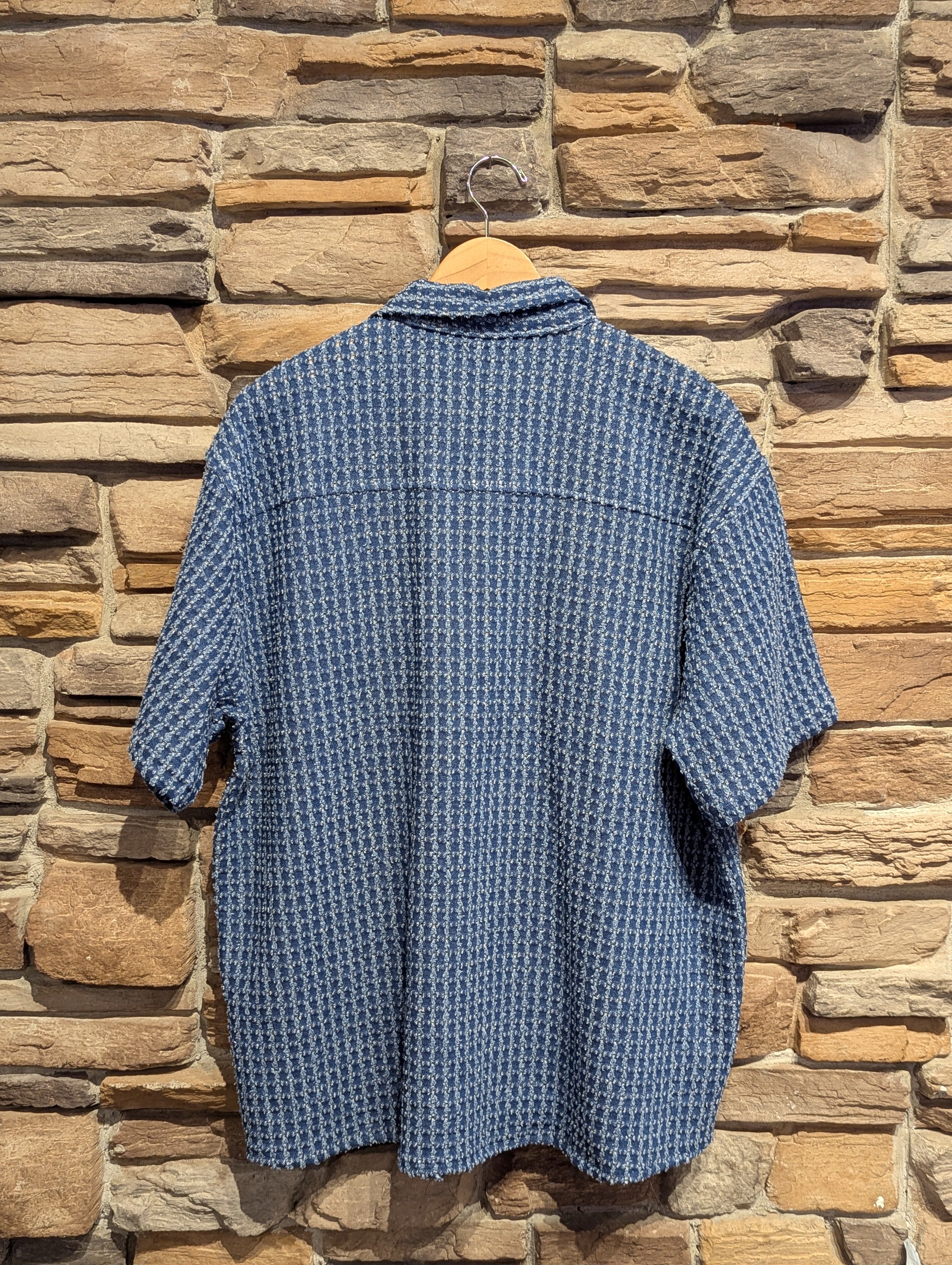 Denim Edge Button-Up Top
