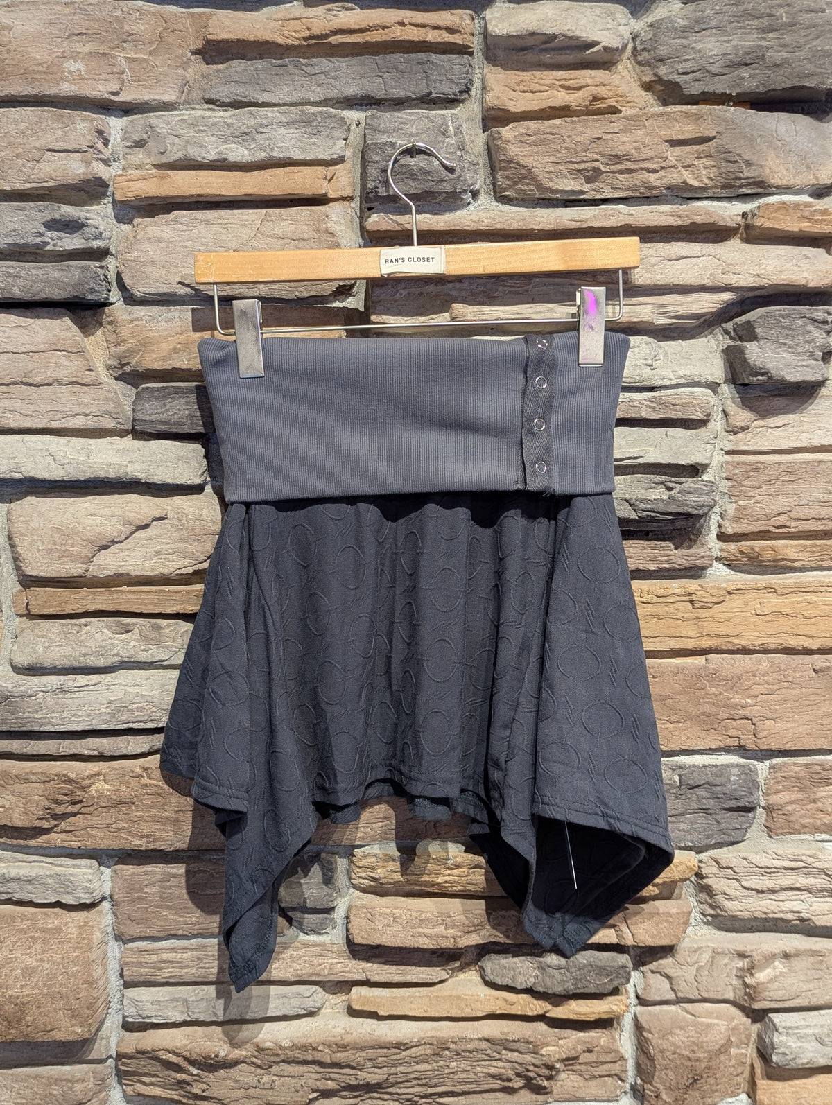 Moonstone Fold-Over Side Snap Mini Skirt