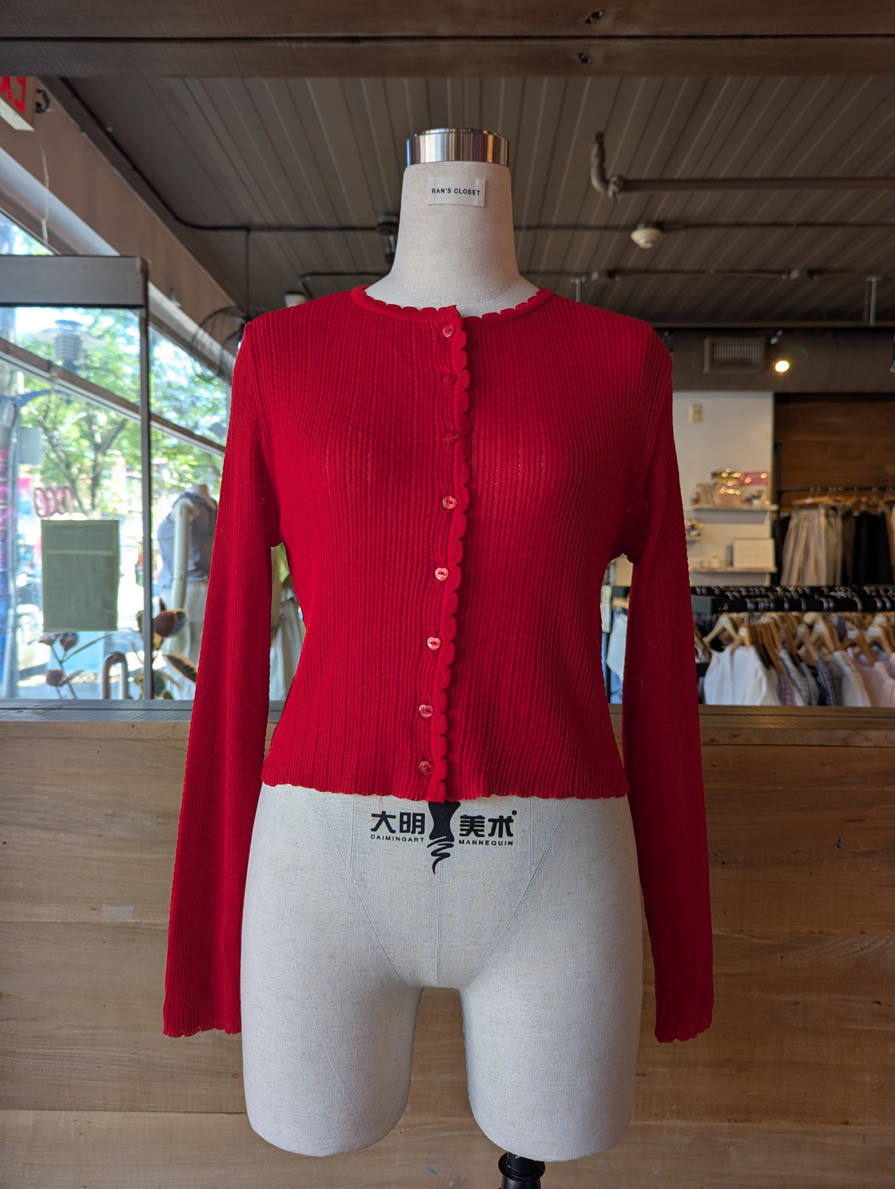 Love Note Heart Button Sheer Cardigan
