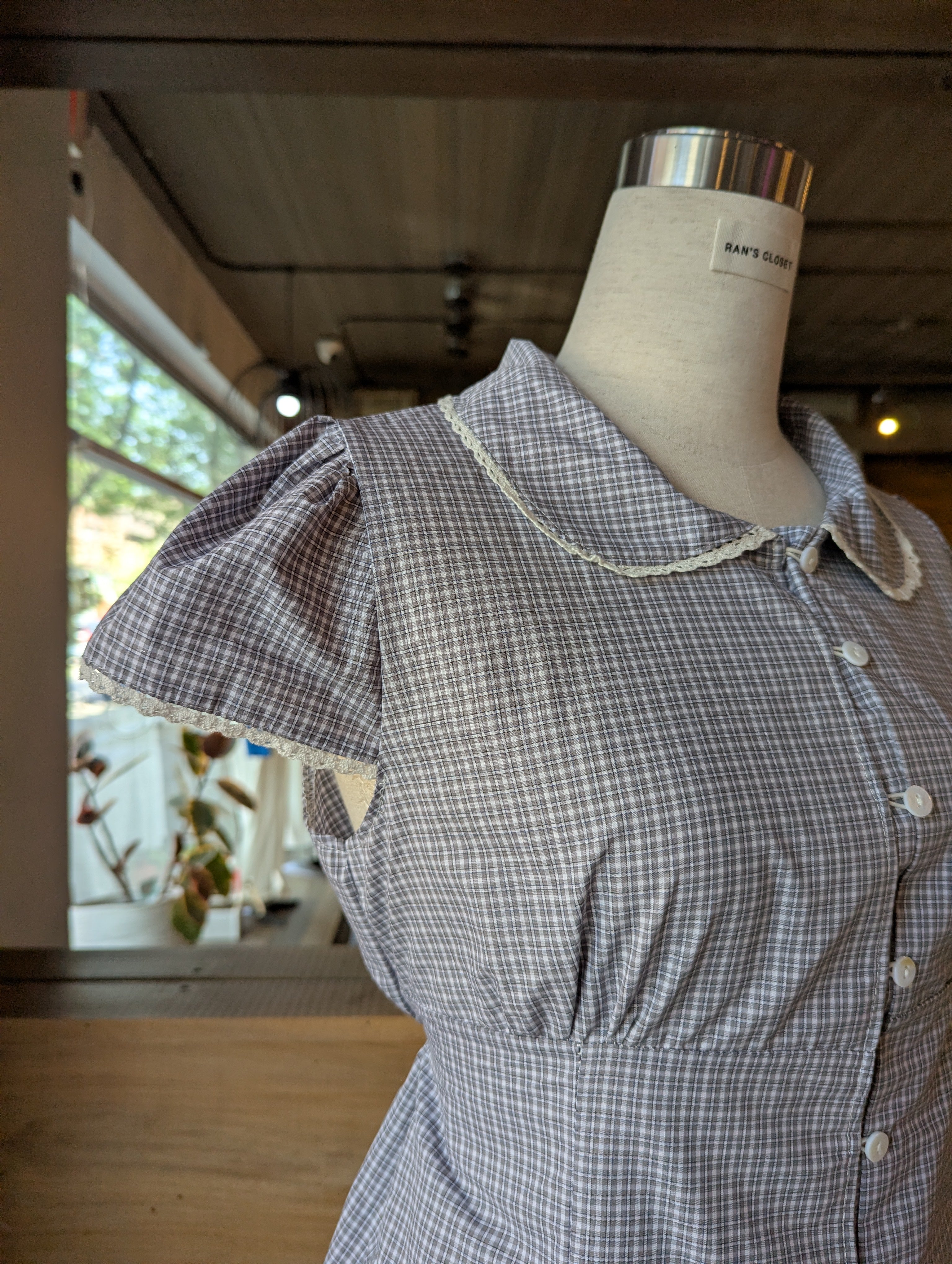 Cottage Keepsake Peter Pan Collar Tie Back Top
