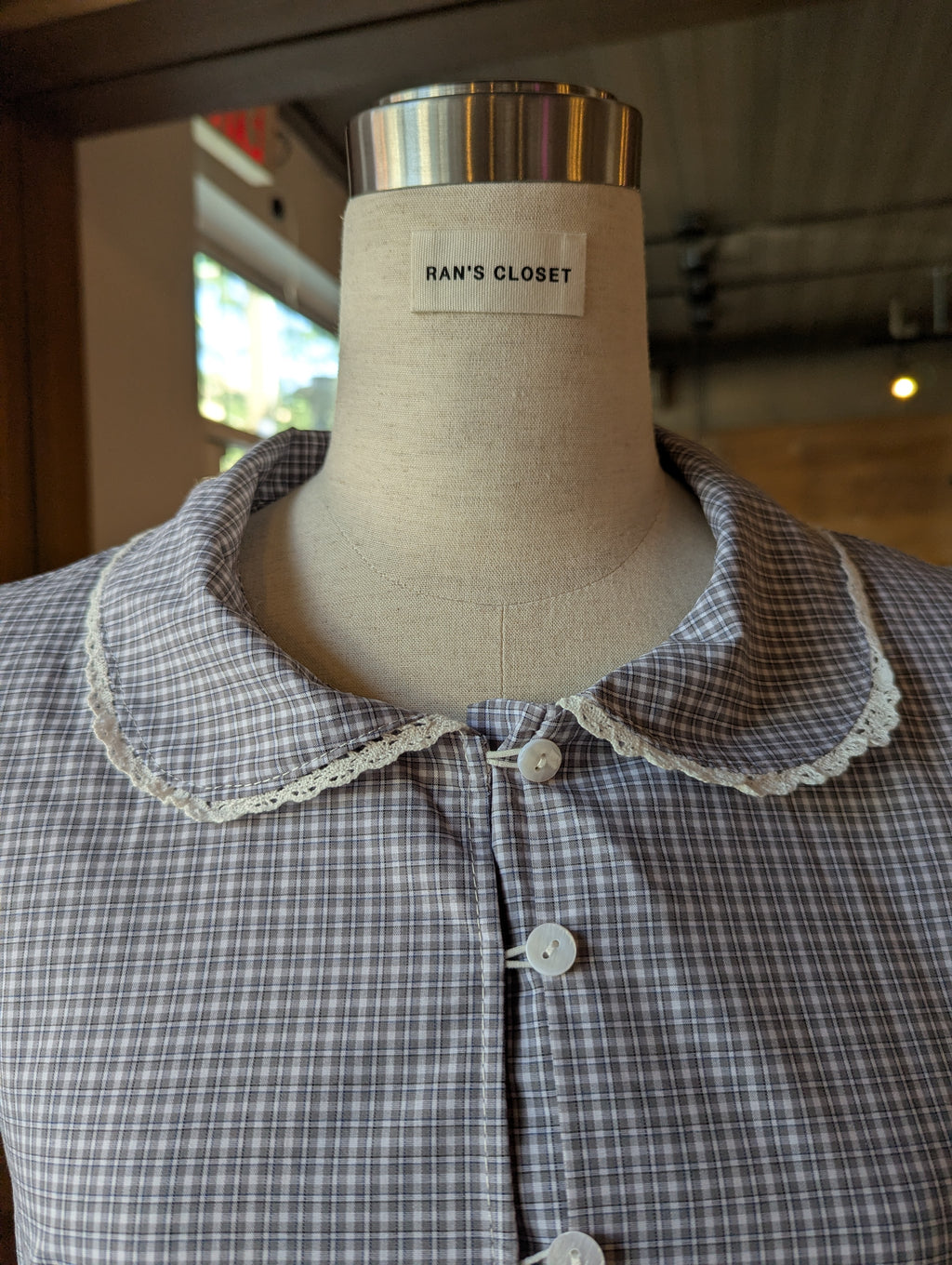 Cottage Keepsake Peter Pan Collar Tie Back Top