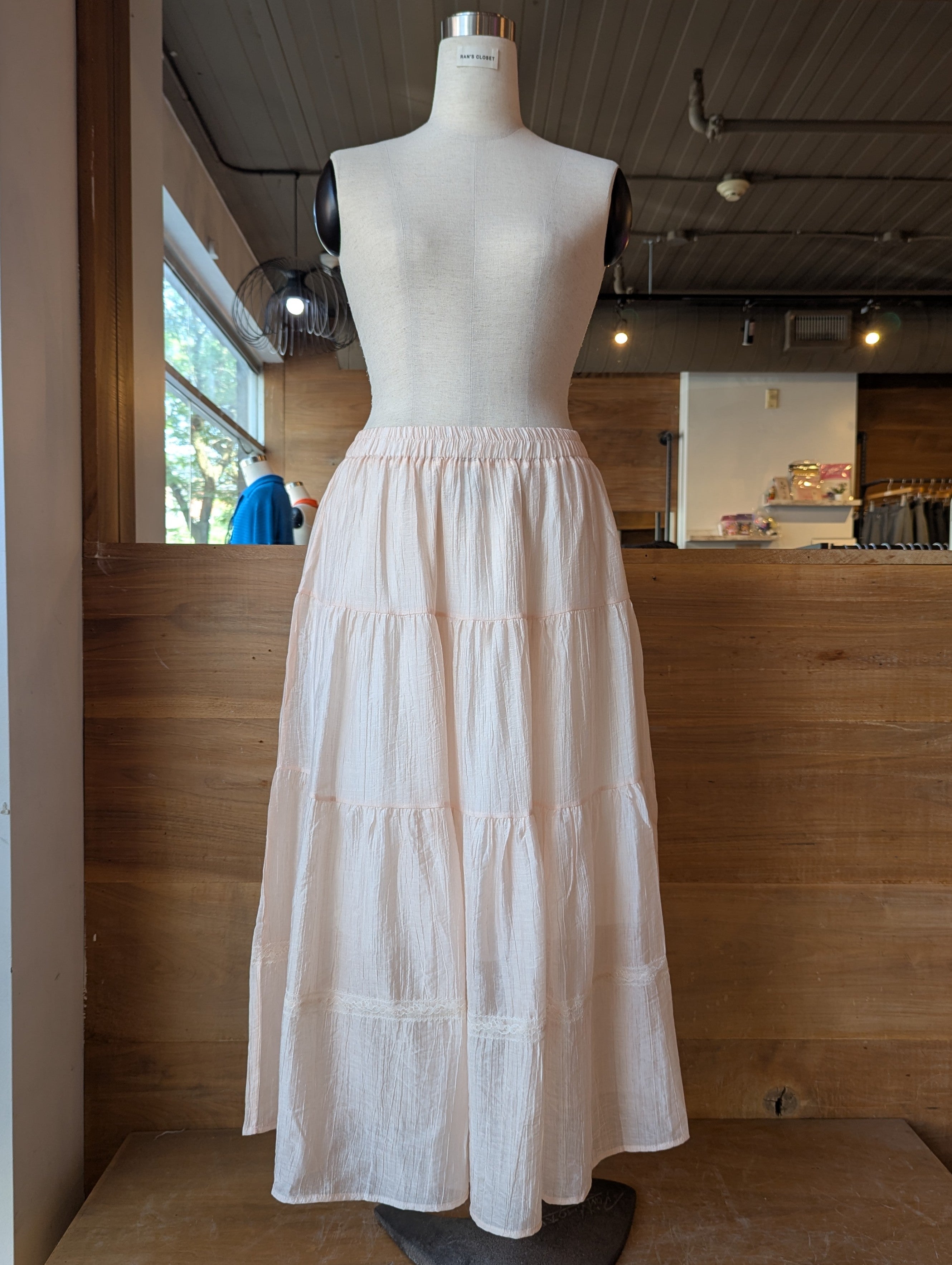 Morning Dew Sheer Tiered Maxi Skirt with Lining