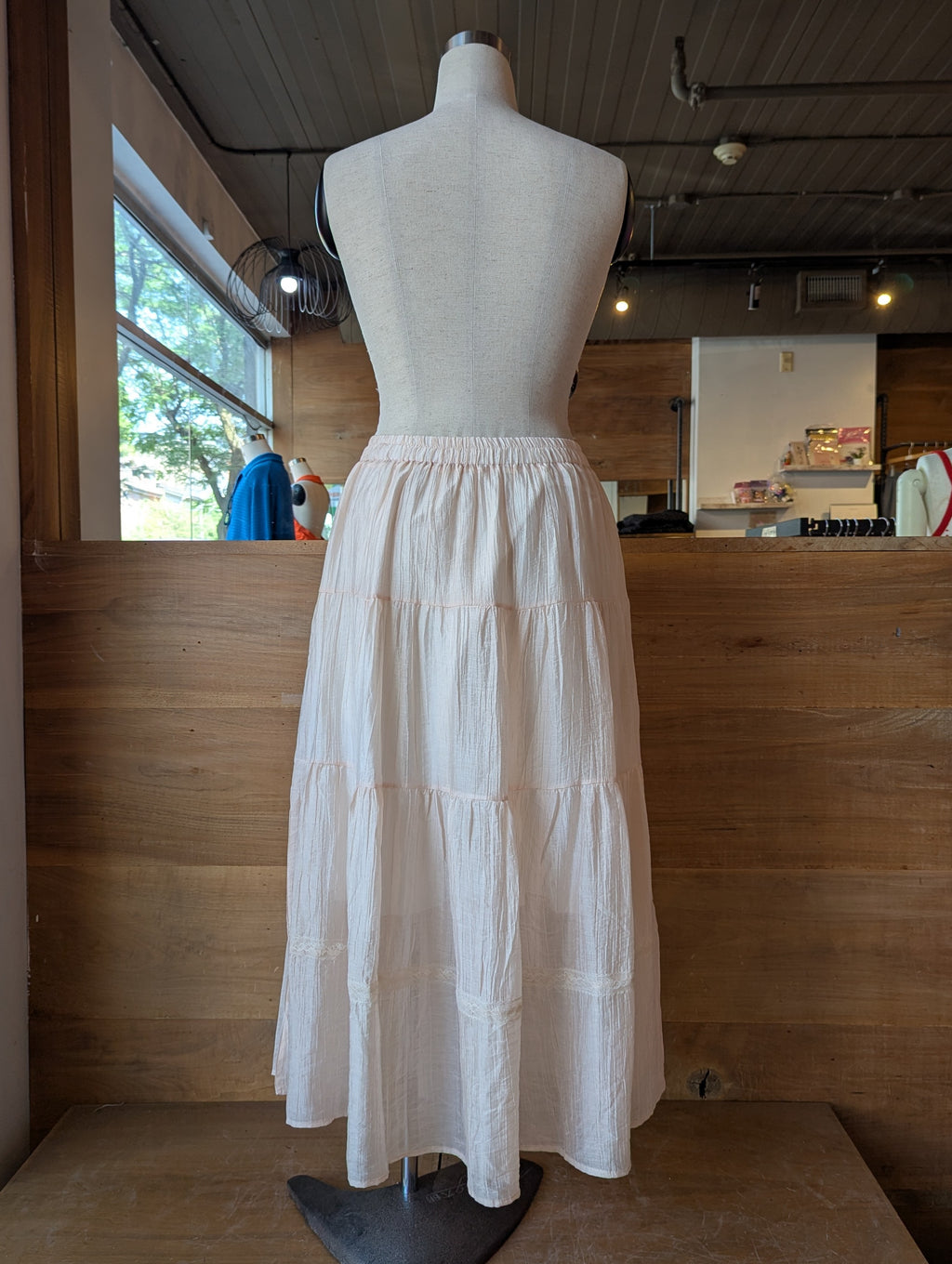 Morning Dew Sheer Tiered Maxi Skirt with Lining