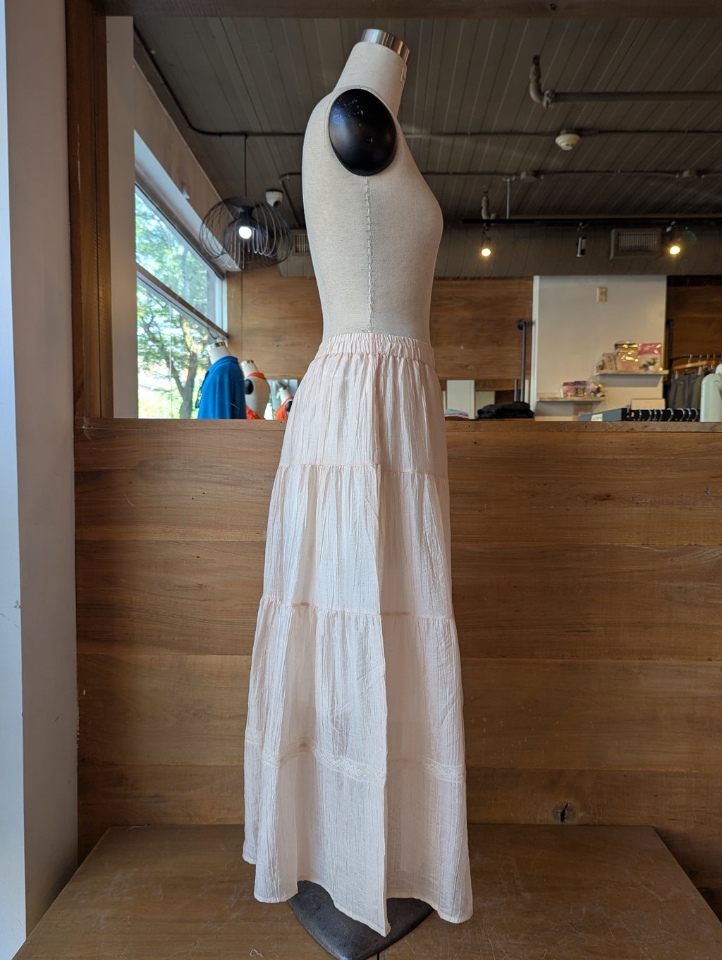 Morning Dew Sheer Tiered Maxi Skirt with Lining