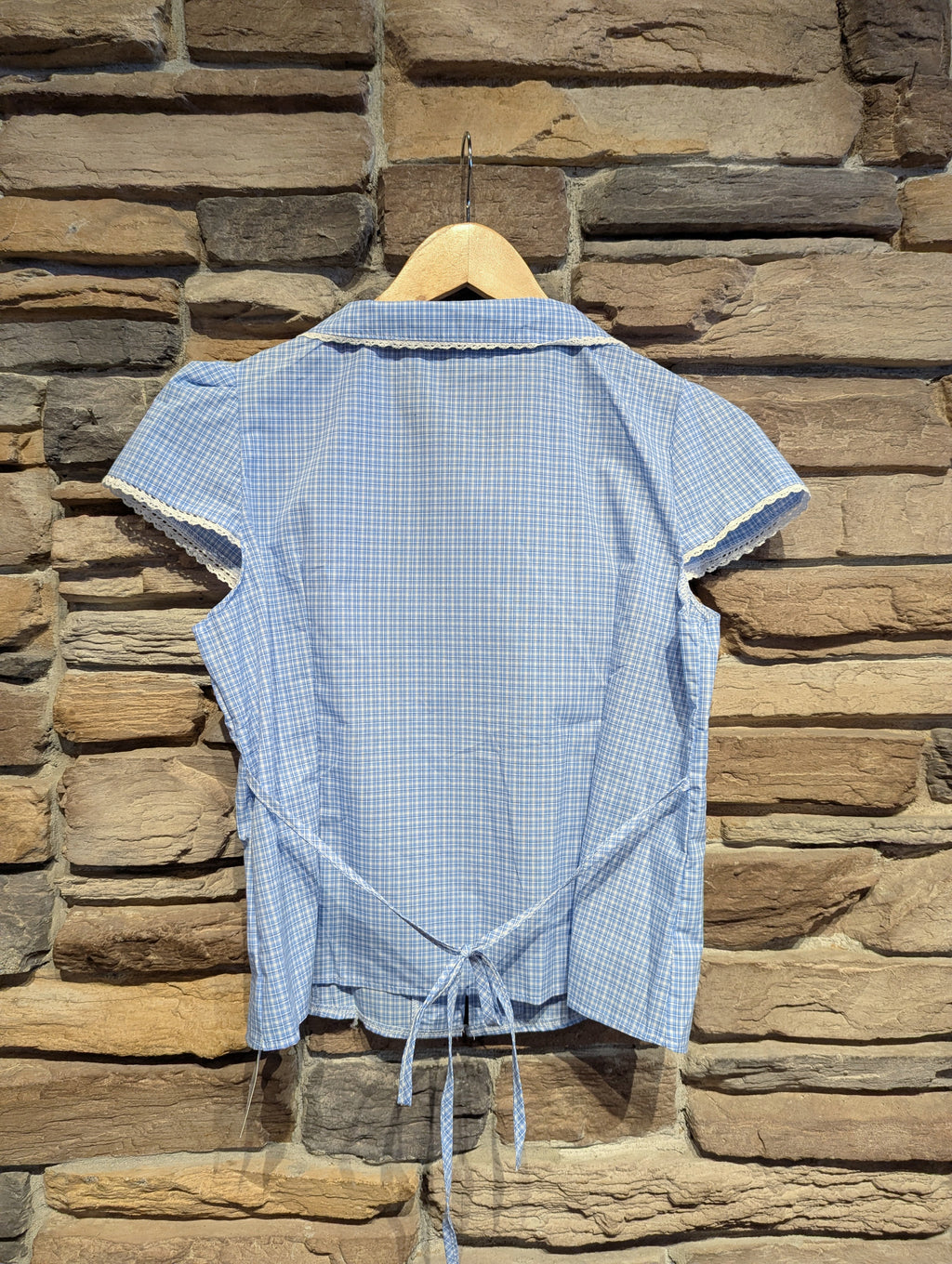 Cottage Keepsake Peter Pan Collar Tie Back Top