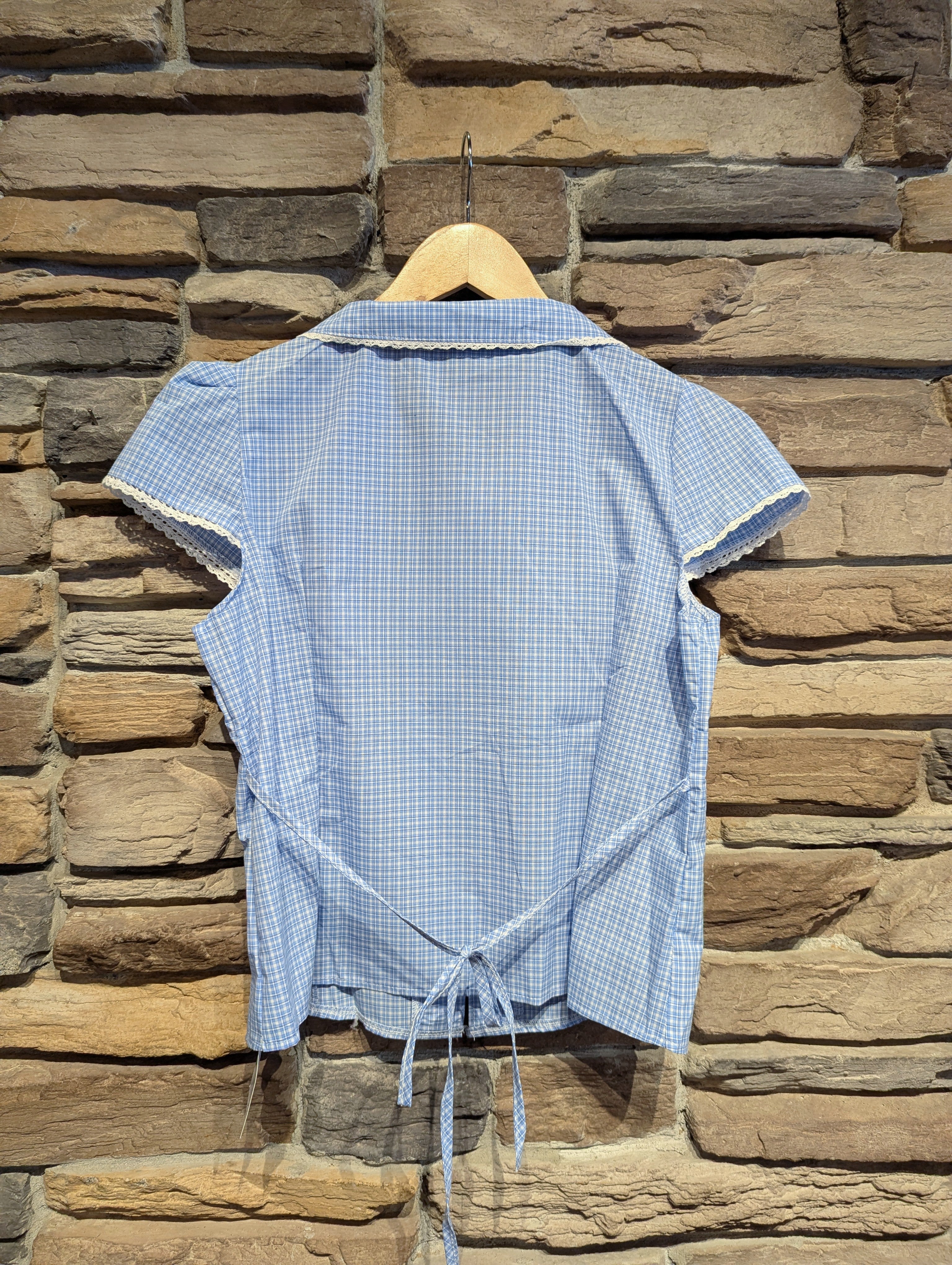 Cottage Keepsake Peter Pan Collar Tie Back Top