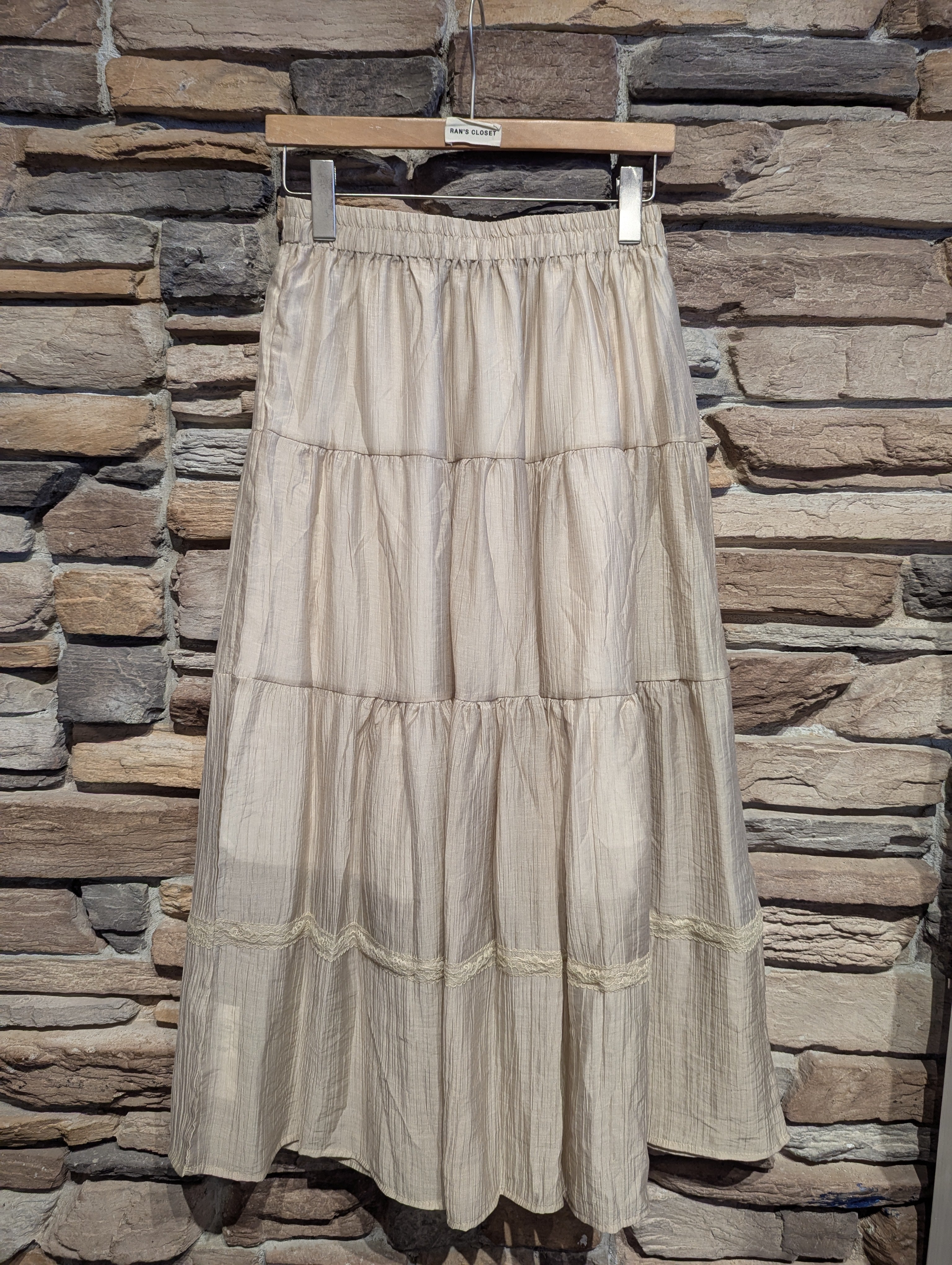 Morning Dew Sheer Tiered Maxi Skirt with Lining