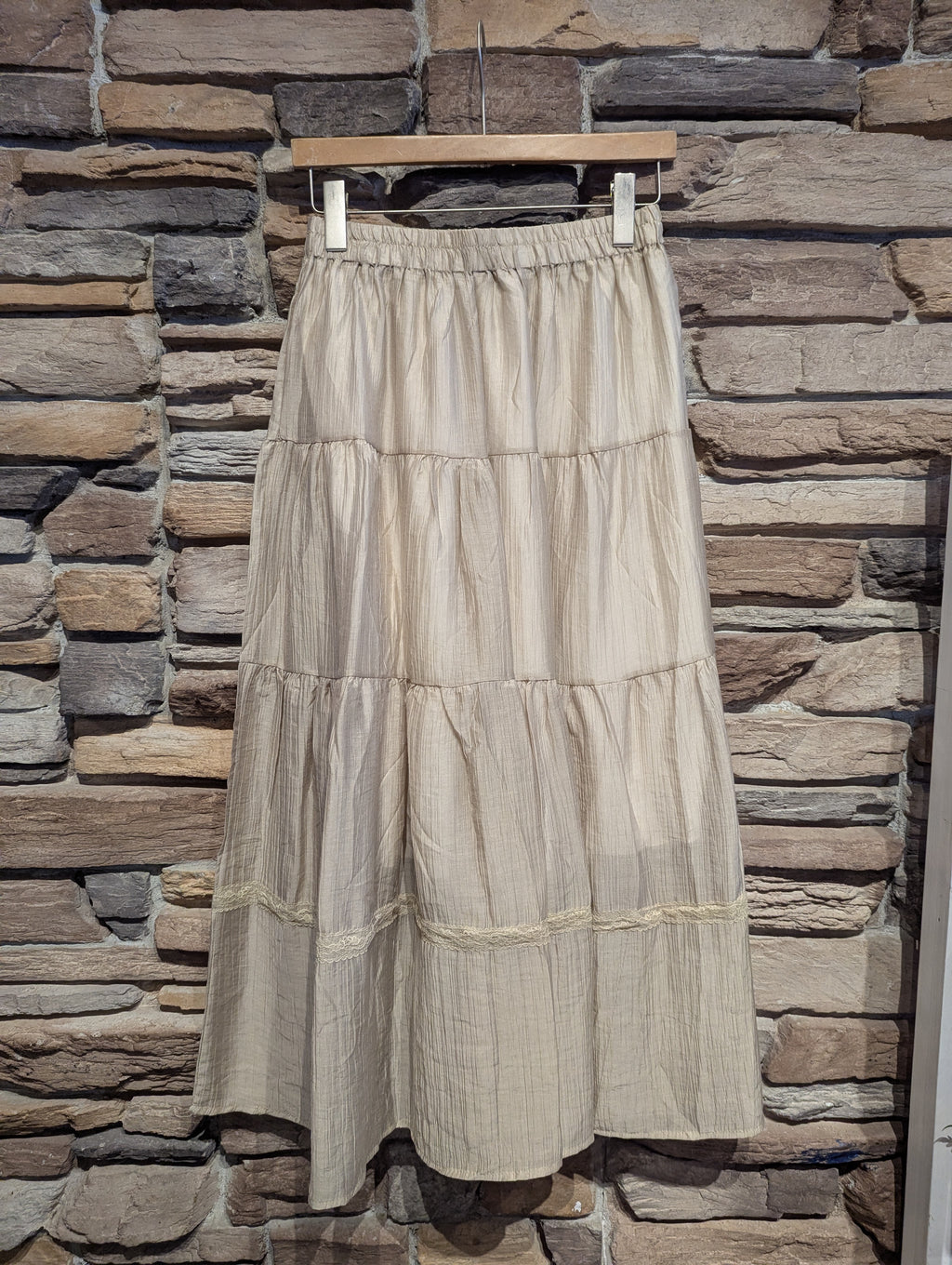 Morning Dew Sheer Tiered Maxi Skirt with Lining