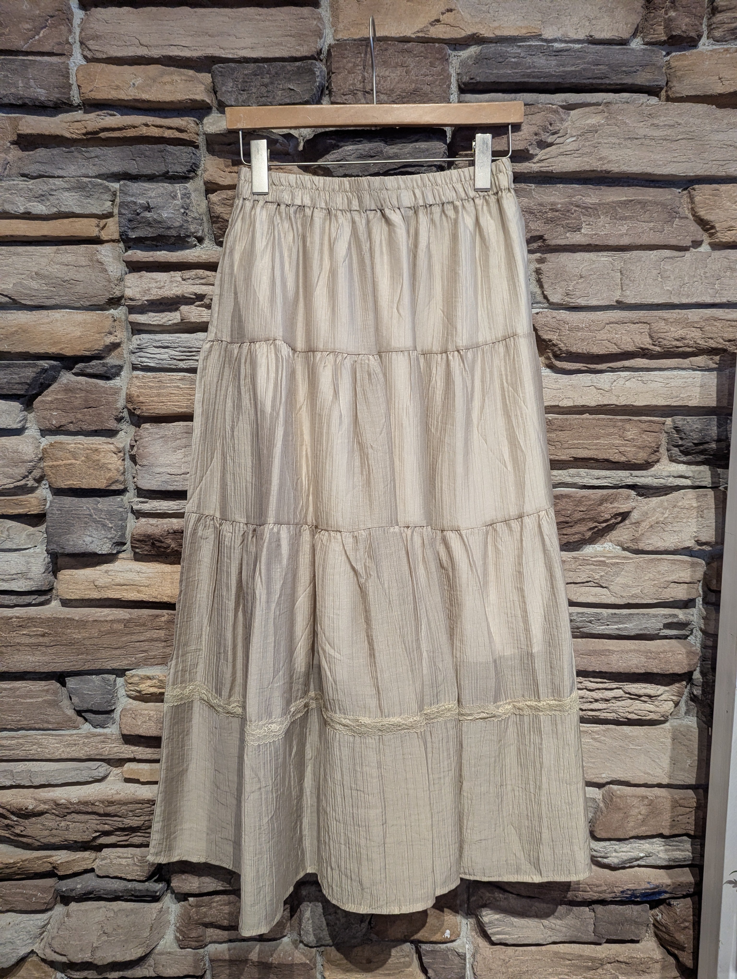 Morning Dew Sheer Tiered Maxi Skirt with Lining