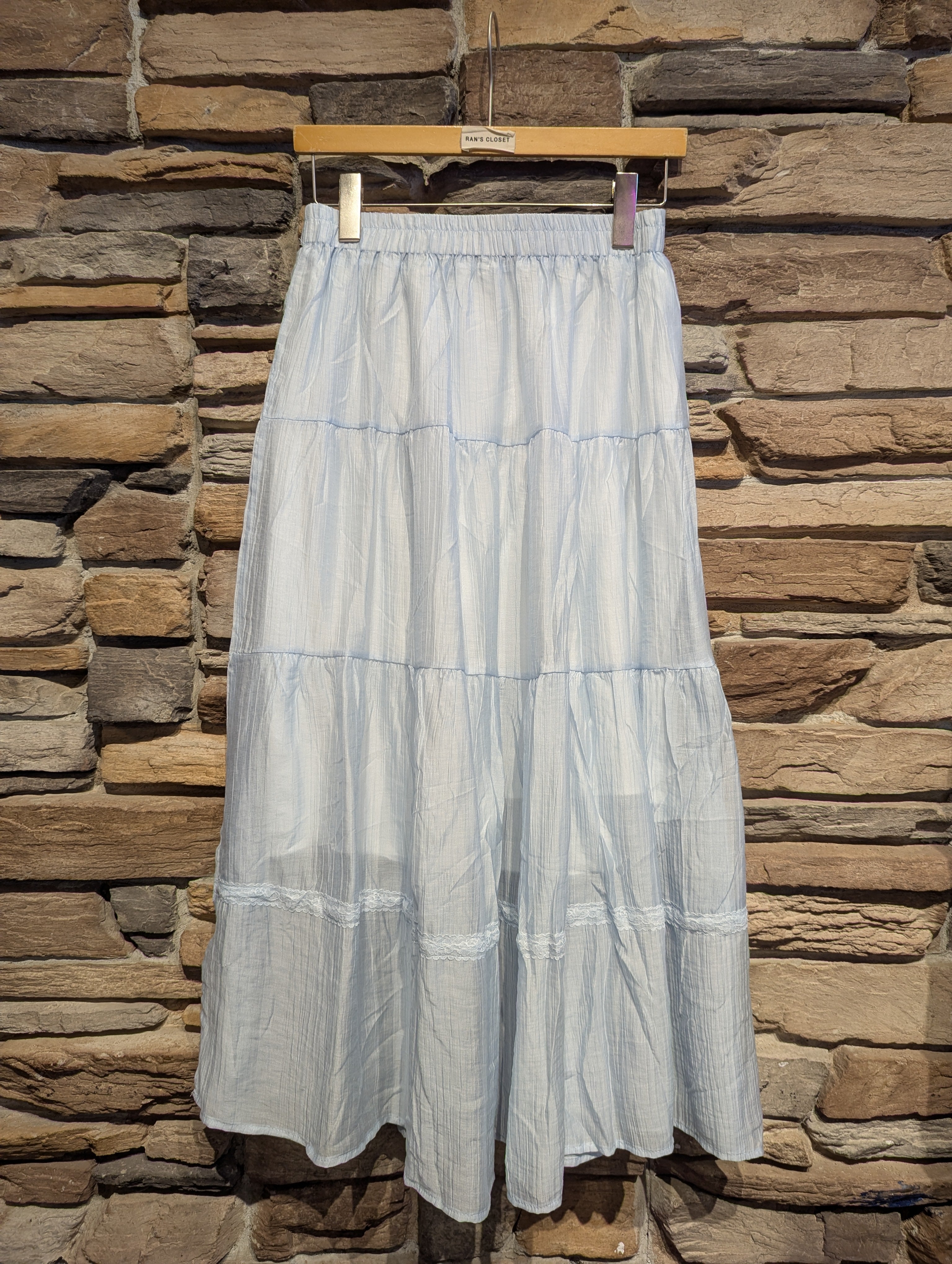 Morning Dew Sheer Tiered Maxi Skirt with Lining