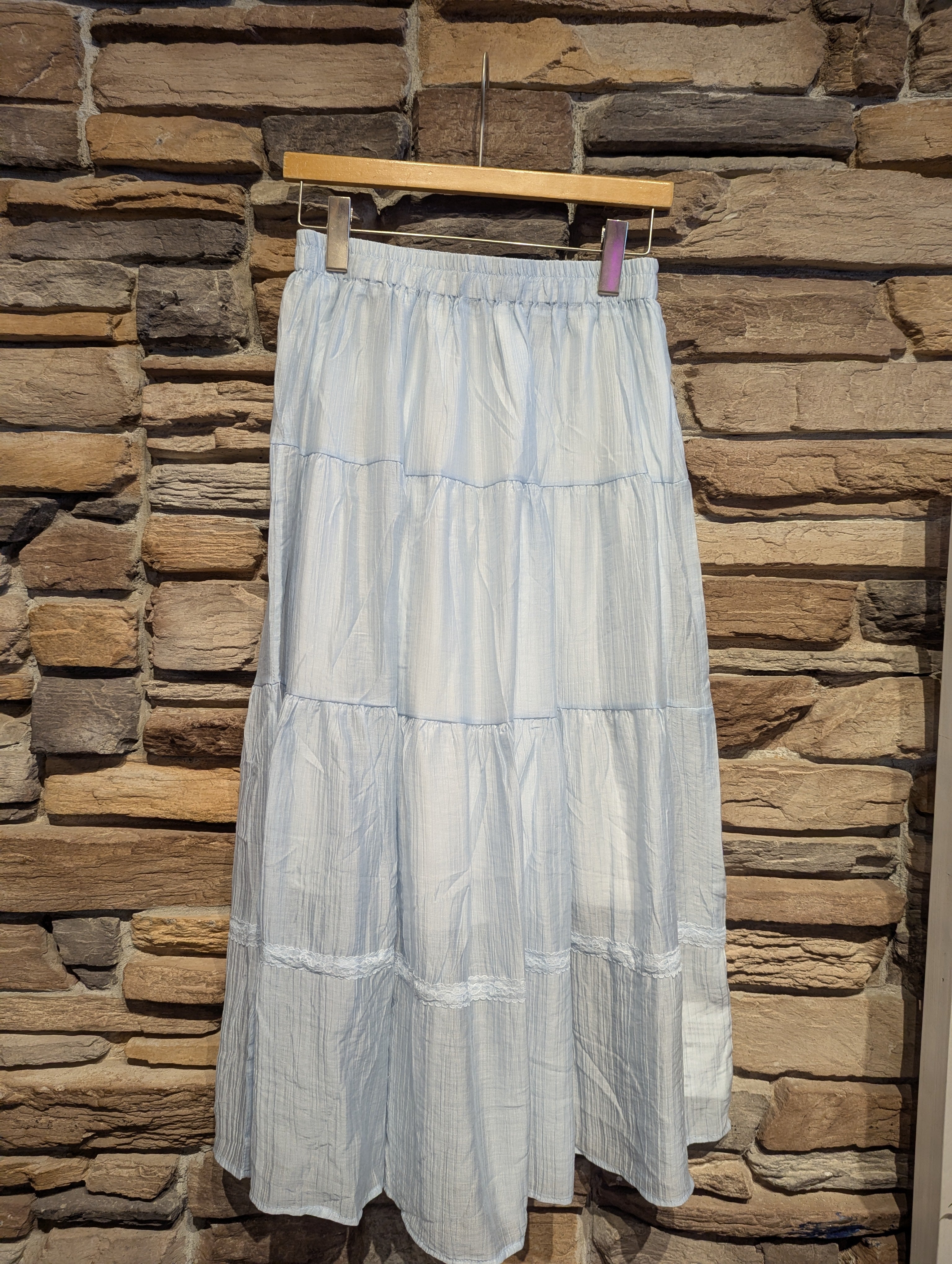 Morning Dew Sheer Tiered Maxi Skirt with Lining