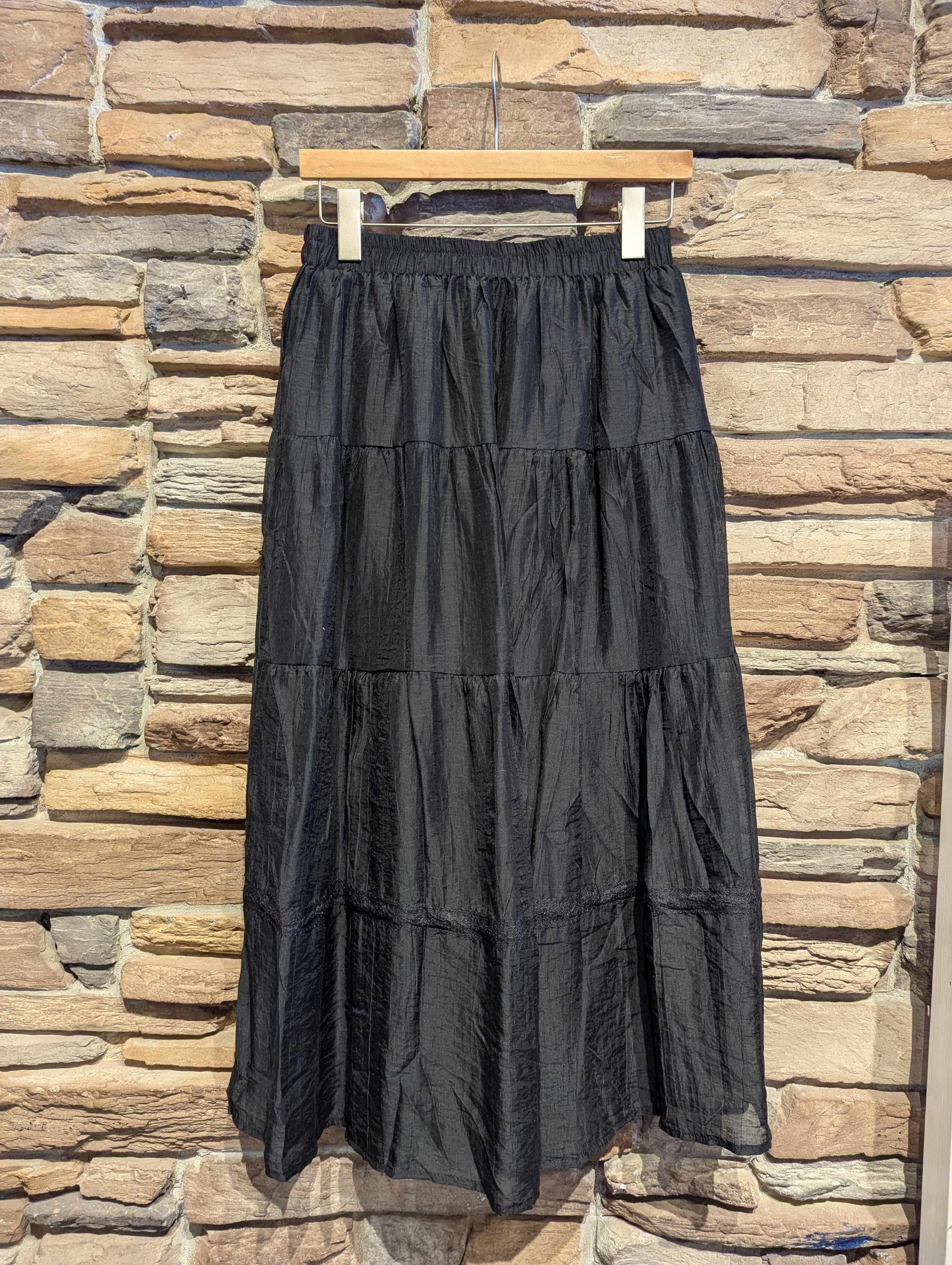 Morning Dew Sheer Tiered Maxi Skirt with Lining